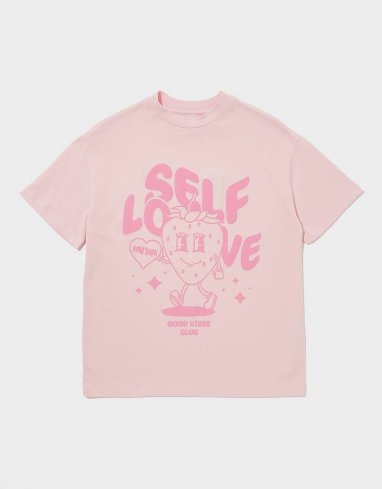 Koszulka, t-shirt dziecięcy PINK&SODA  T-SHIRT STRAWB TEE PSSTJG11957637 Różowy