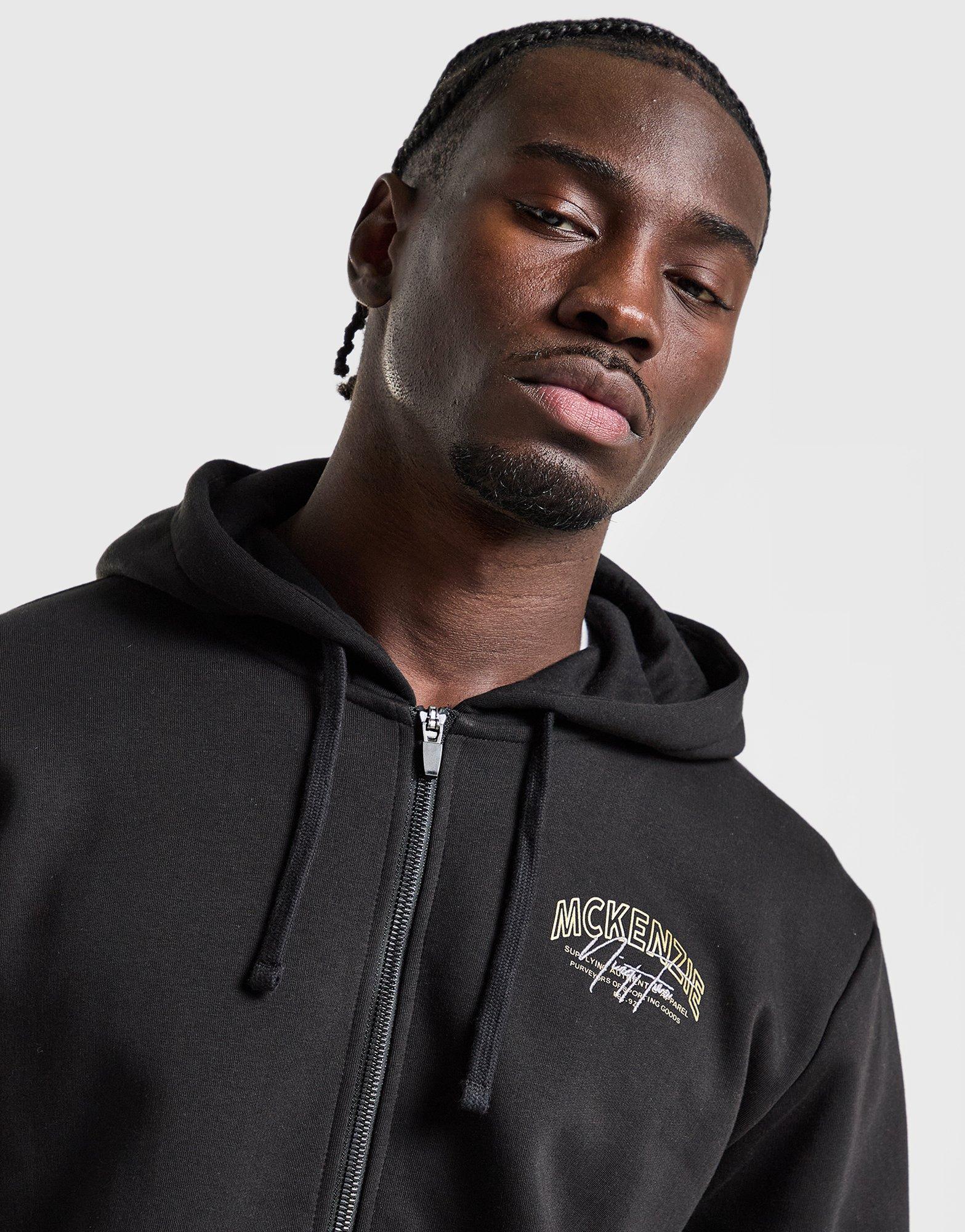 Pánska mikina MCKENZIE MIKINA S KAPUCŇOU SCRIPT FZ HD MCKTM16903007 Čierna