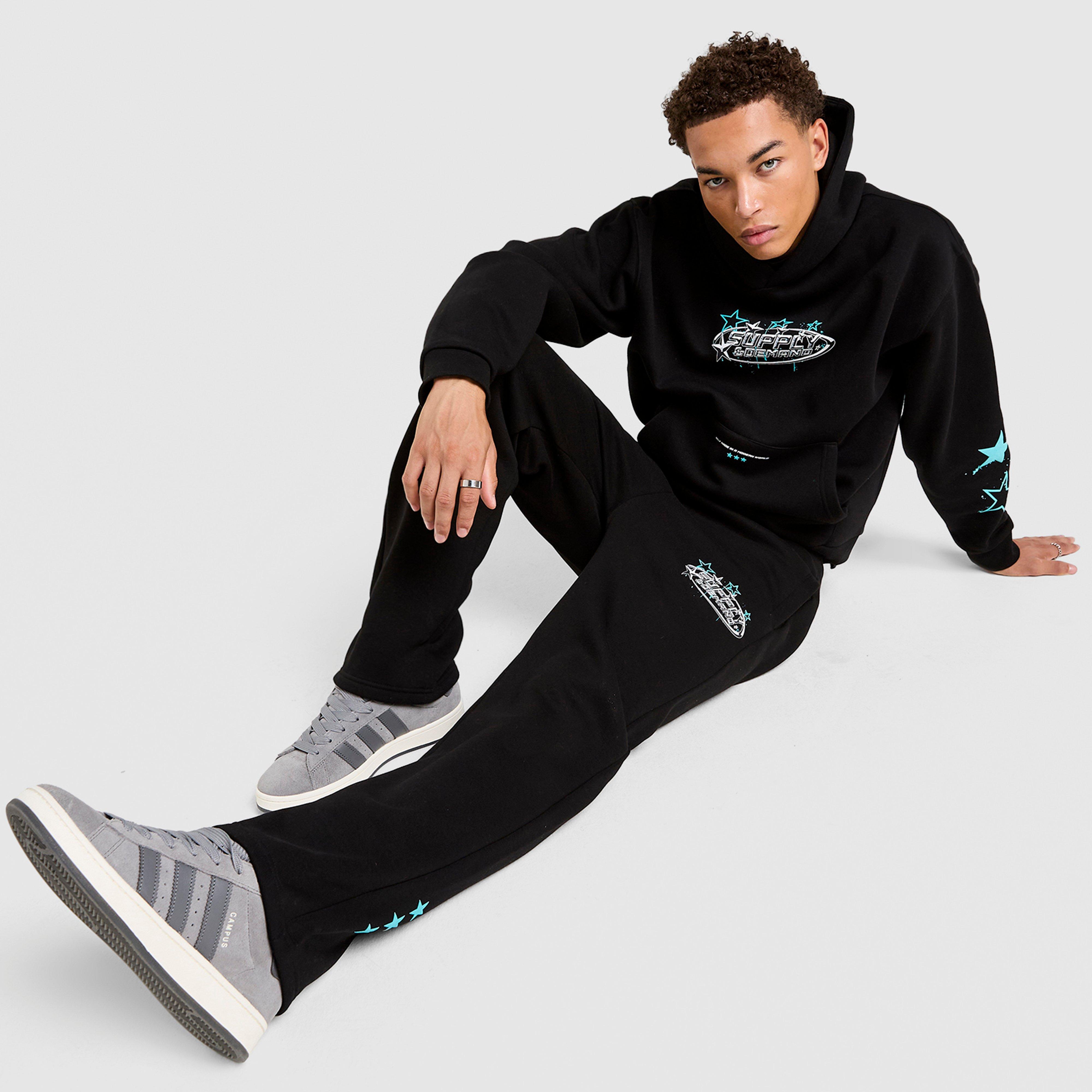 Férfi melegítőnadrág és jogger SUPPLY&DEMAND NADRÁG BROOKLYN PNT BLK-BLK