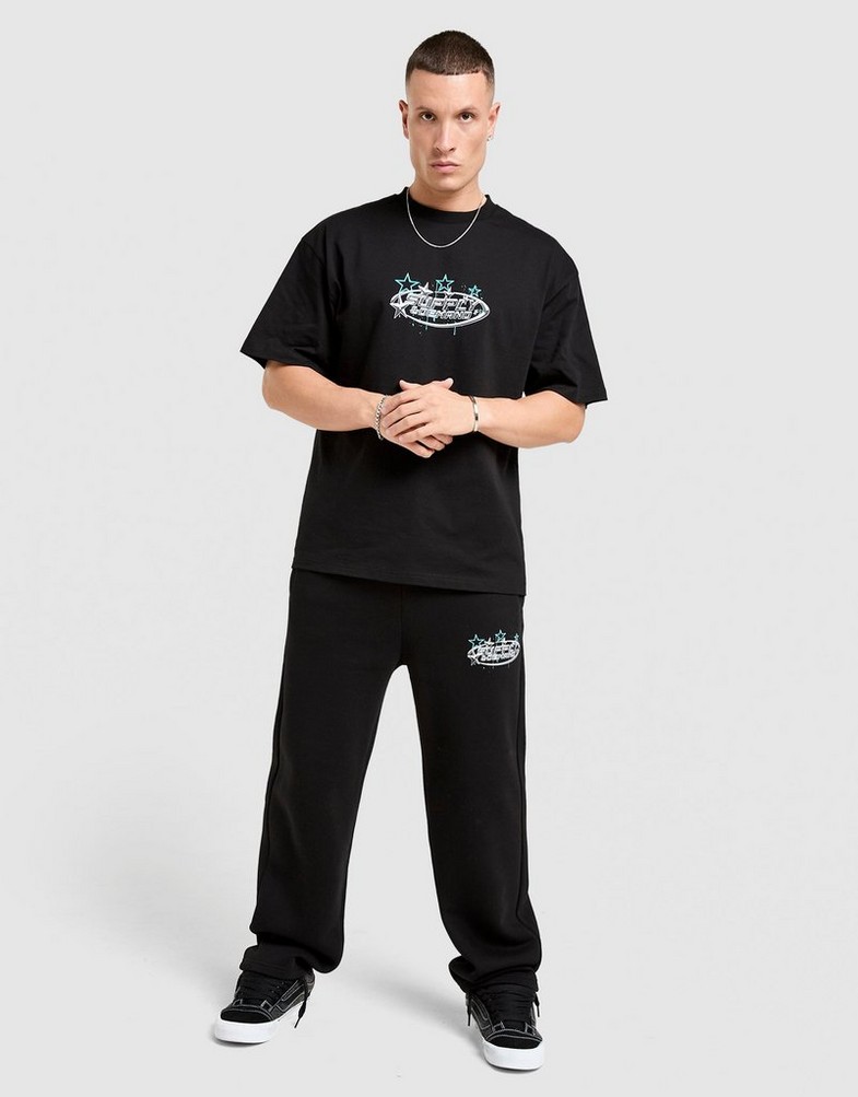 Férfi póló SUPPLY&DEMAND PÓLÓ BROOKLYN TEE BLK-BLK SUPTM18075007 Fekete