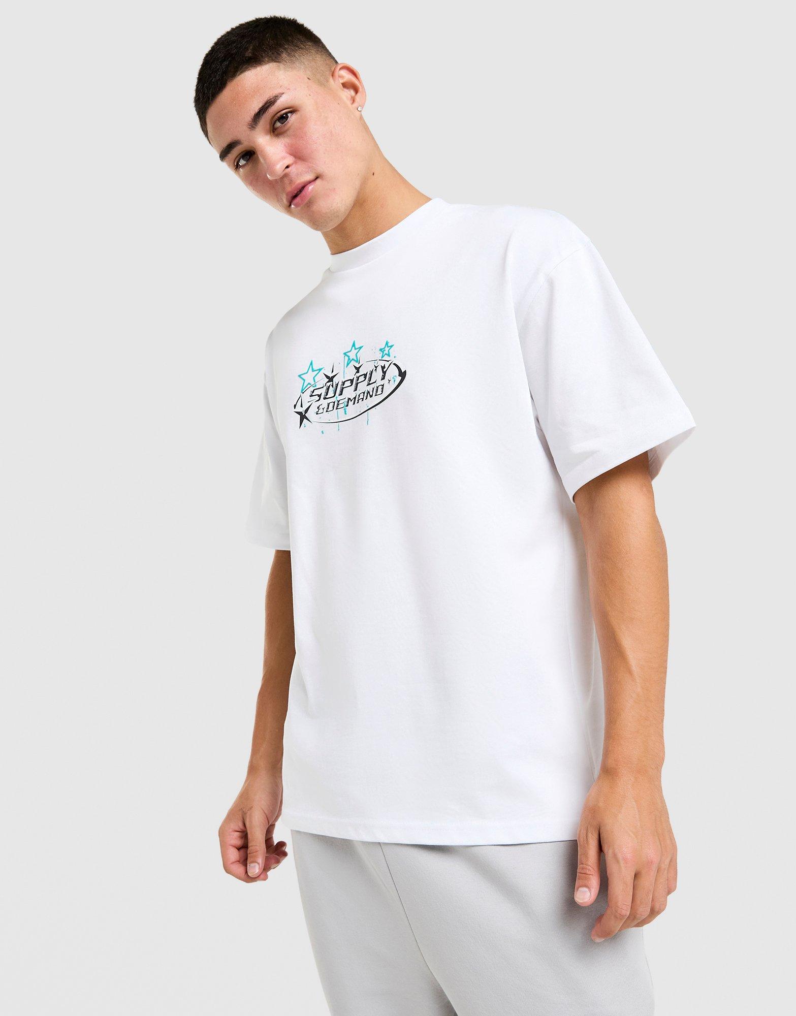 Koszulka, t-shirt męski SUPPLY&DEMAND T-SHIRT BROOKLYN TEE WHT-WHT SUPTM18075010 Biały