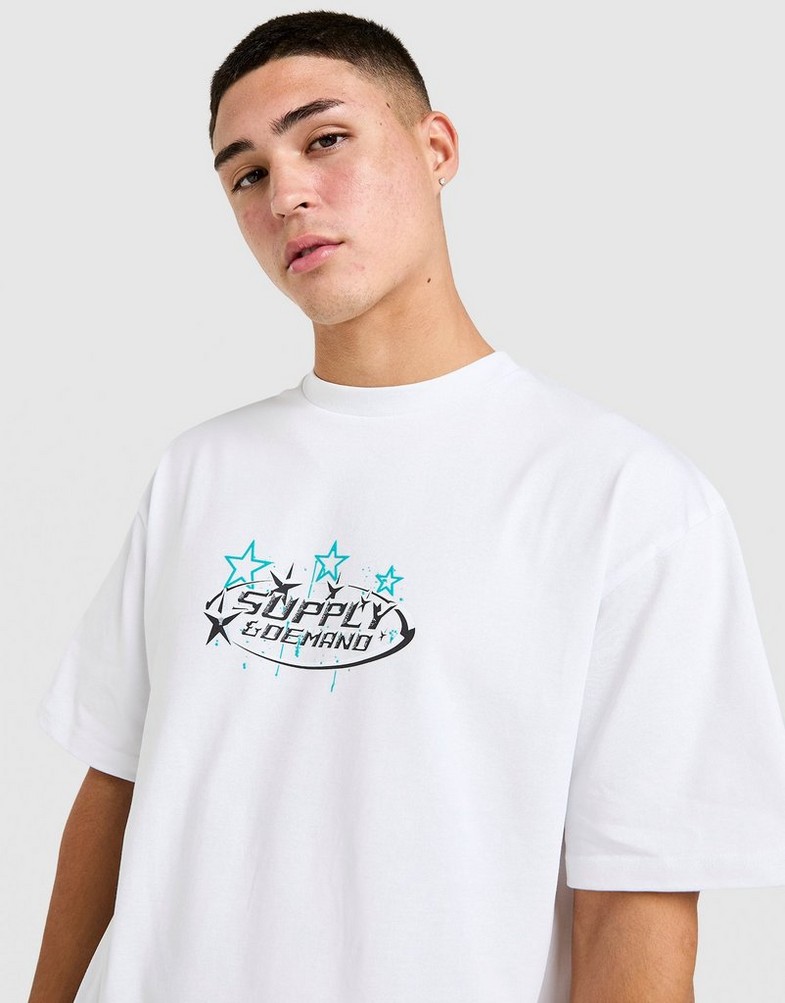 Vyriški marškiniai SUPPLY&DEMAND MARŠKINĖLIAI BROOKLYN TEE WHT-WHT SUPTM18075010 Balta