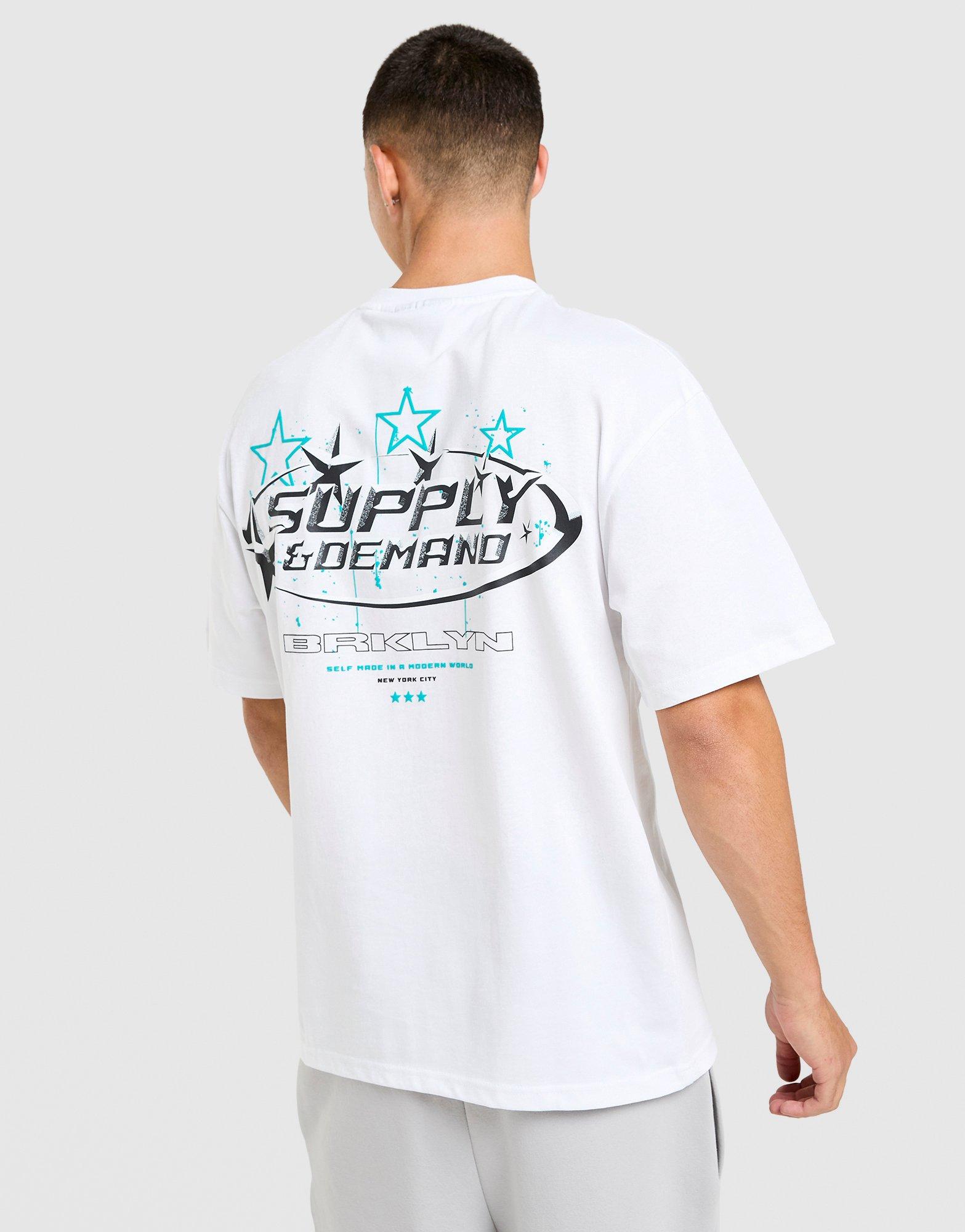 Koszulka, t-shirt męski SUPPLY&DEMAND T-SHIRT BROOKLYN TEE WHT-WHT SUPTM18075010 Biały