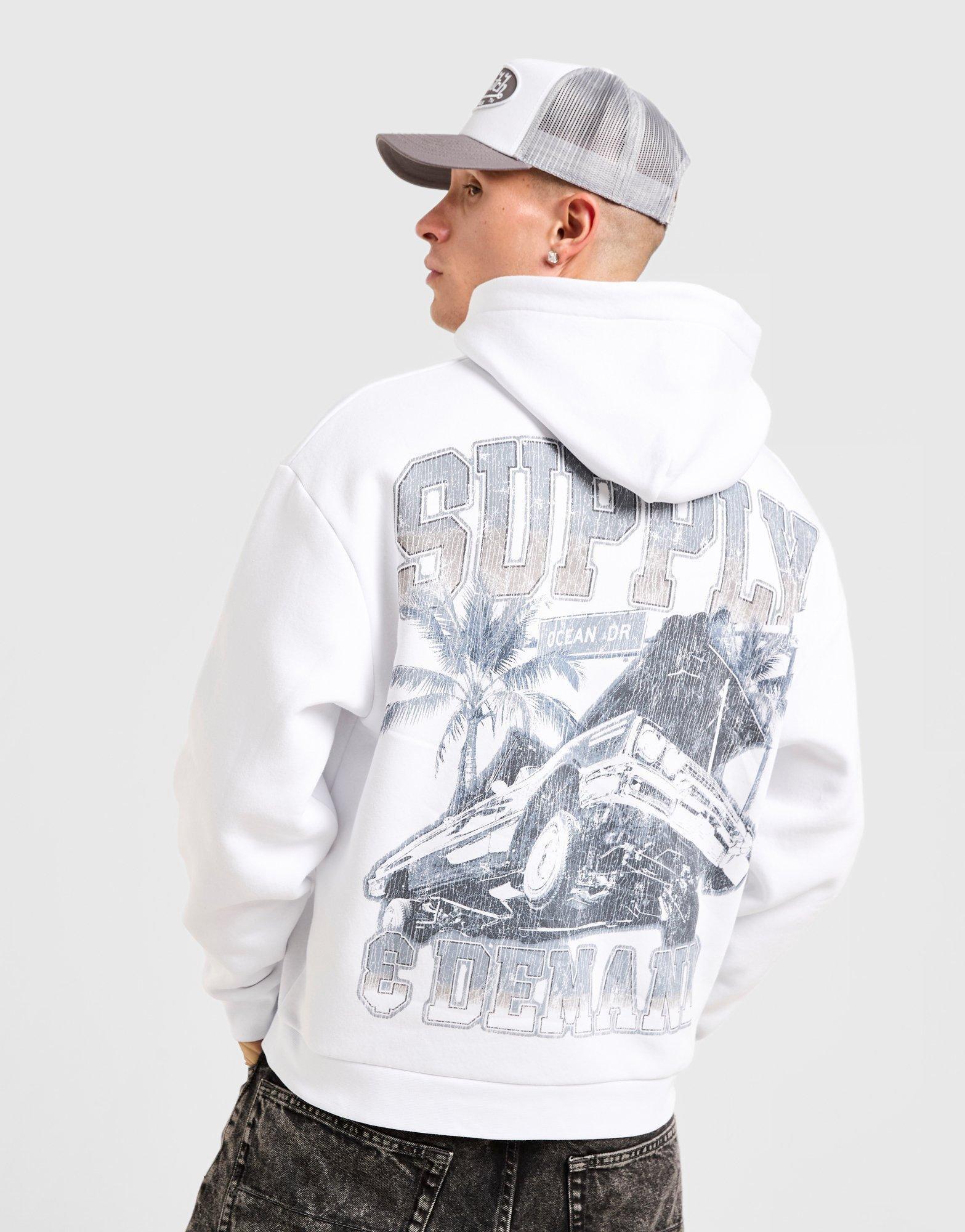 Pánska mikina SUPPLY&DEMAND MIKINA S KAPUCŇOU OCEAN HD WHT-WHT SUPTM18236010 Biela