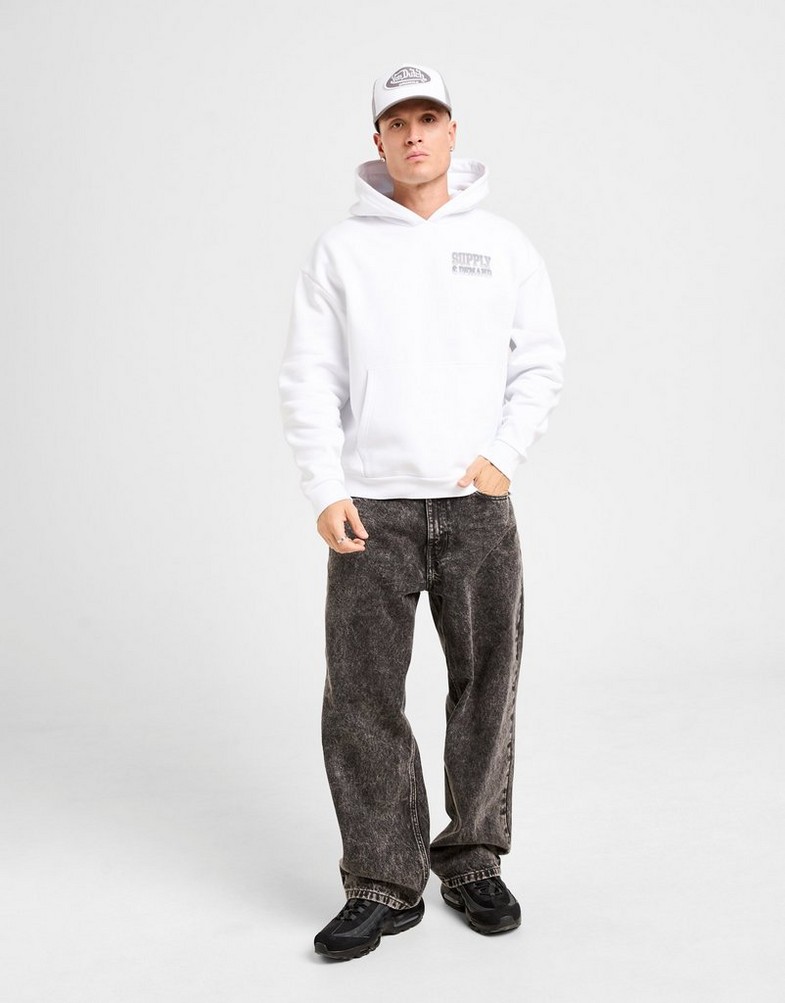 Pánska mikina SUPPLY&DEMAND MIKINA S KAPUCÍ OCEAN HD WHT-WHT SUPTM18236010 Bílá
