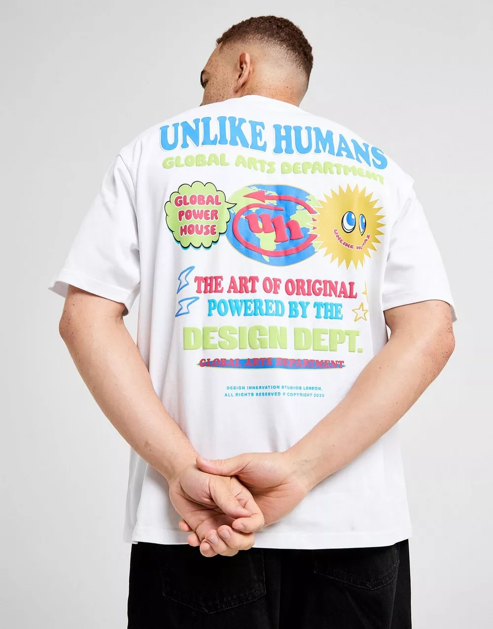 UNLIKE HUMANS ФУТБОЛКА GLOBE DEPT TEE WHT-WHT, фото 1 з 6