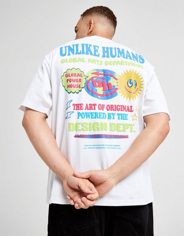 Чоловічі футболки UNLIKE HUMANS ФУТБОЛКА GLOBE DEPT TEE WHT-WHT ULHTM10409010 Чорний