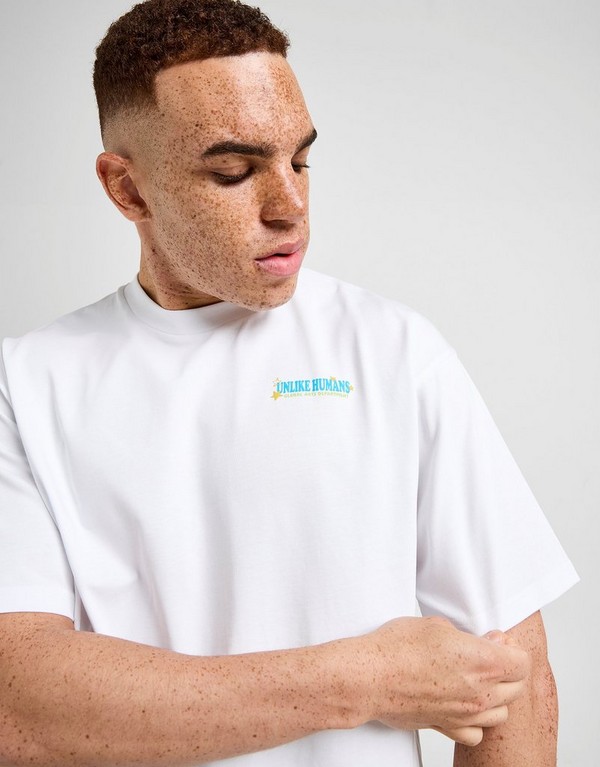 Unlike Humans T-Shirt Globe Dept Tee Wht-Wht - obrazek 2