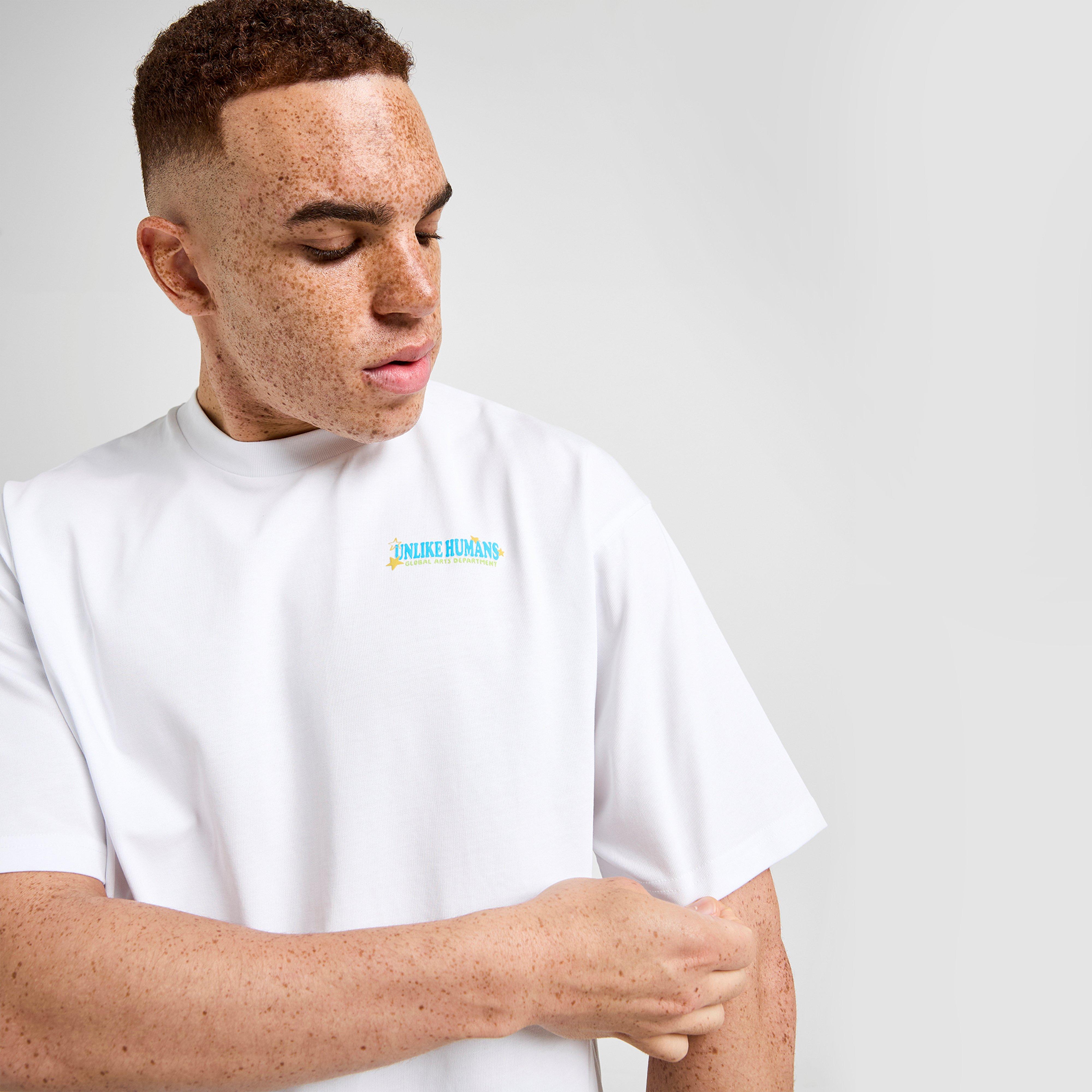 Férfi póló UNLIKE HUMANS PÓLÓ GLOBE DEPT TEE WHT-WHT