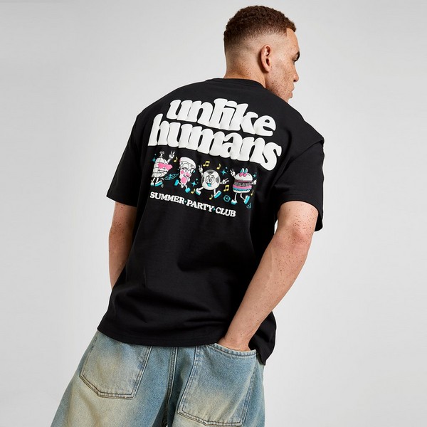 UNLIKE HUMANS ФУТБОЛКА PARTY CLUB TEE BLK-BLK