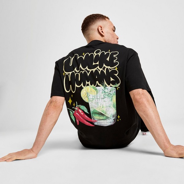 UNLIKE HUMANS TRICOU MARGS TEE BLK-BLK