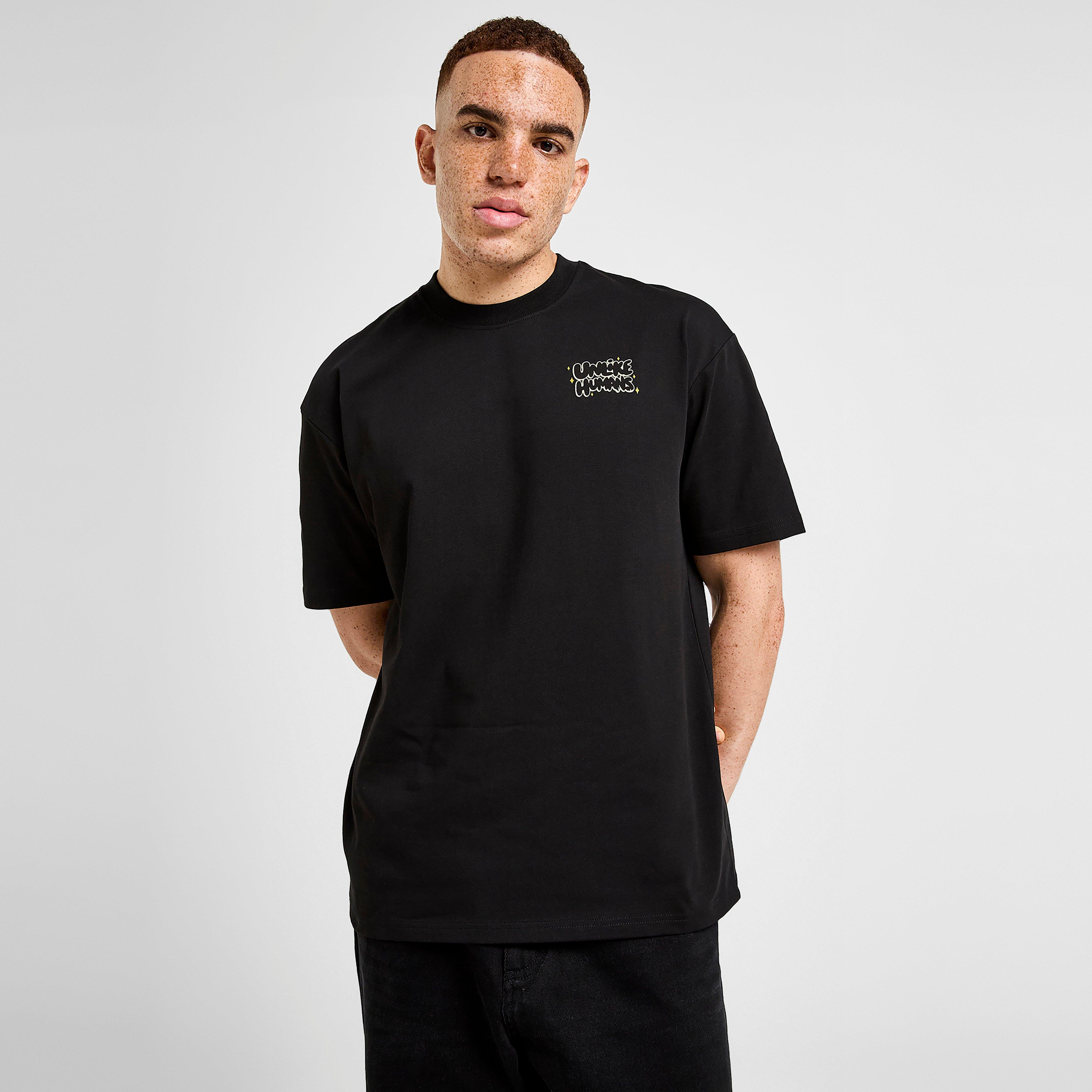 Férfi póló UNLIKE HUMANS PÓLÓ MARGS TEE BLK-BLK