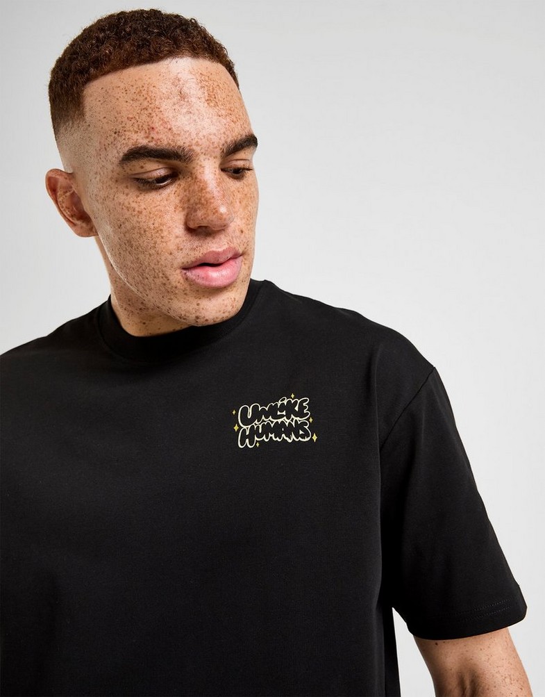 Tricou pentru bărbați UNLIKE HUMANS TRICOU MARGS TEE BLK-BLK ULHTM10424007 Negru