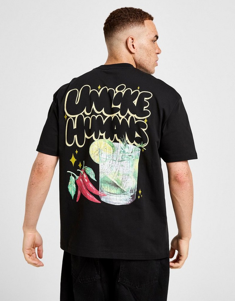 Tricou pentru bărbați UNLIKE HUMANS TRICOU MARGS TEE BLK-BLK ULHTM10424007 Negru