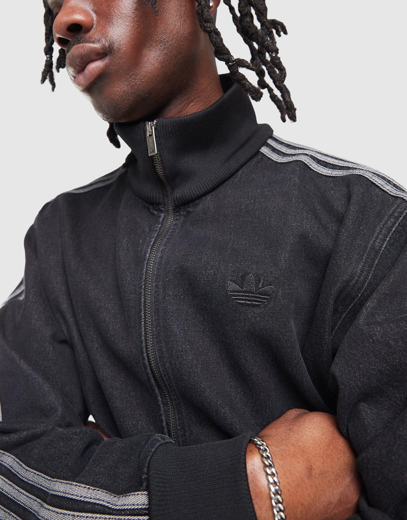 Férfi pulóverek ADIDAS PULÓVER CIPZÁRAS DENIM FB TT KD1516 Fekete