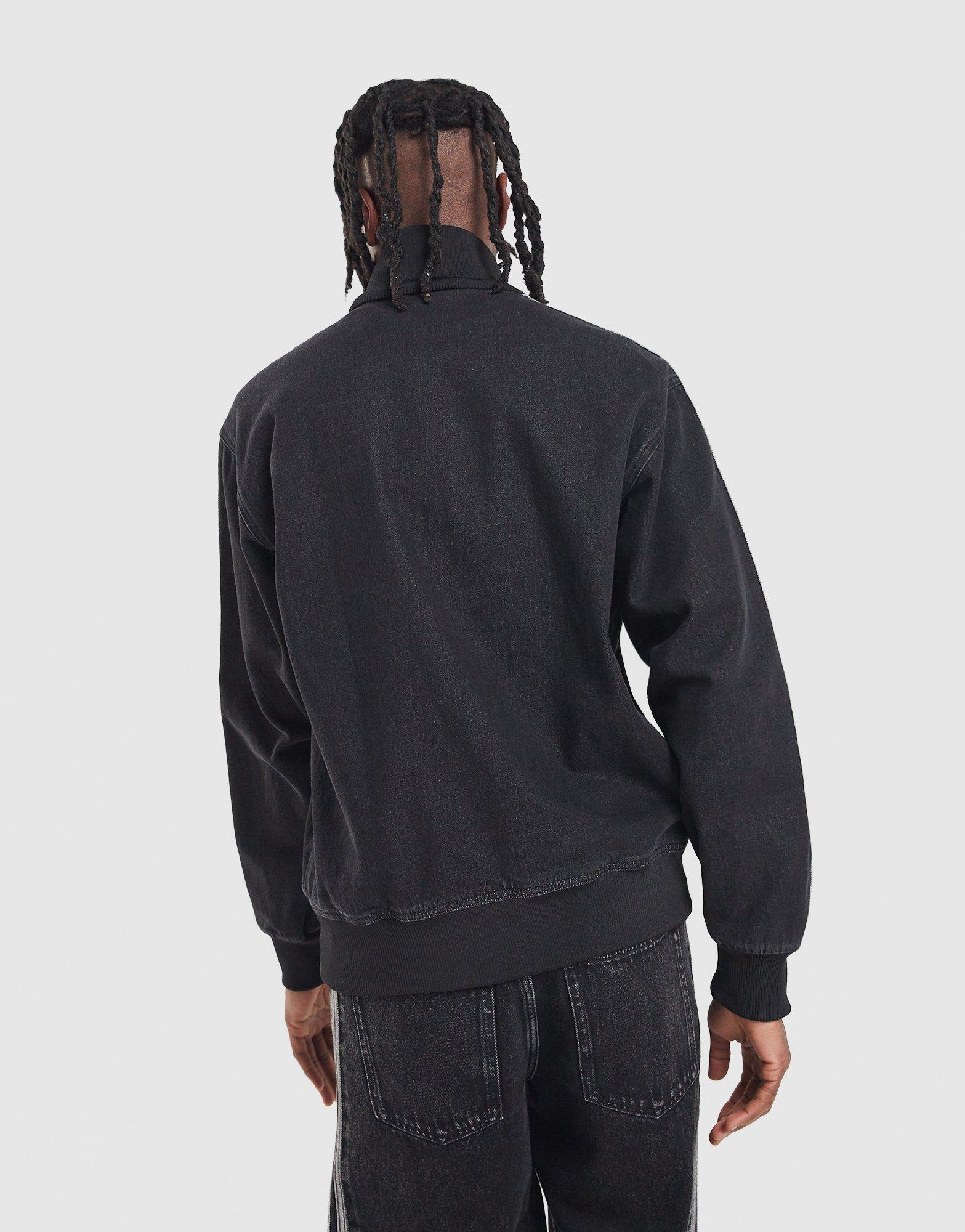 Férfi pulóverek ADIDAS PULÓVER CIPZÁRAS DENIM FB TT KD1516 Fekete