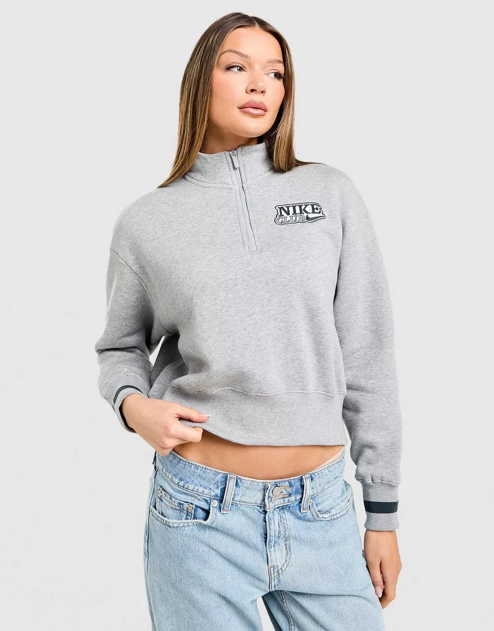 NIKE КОФТА НА БЛИСКАВЦІ W NSW FLC QZ ТОП, фото 1 з 4
