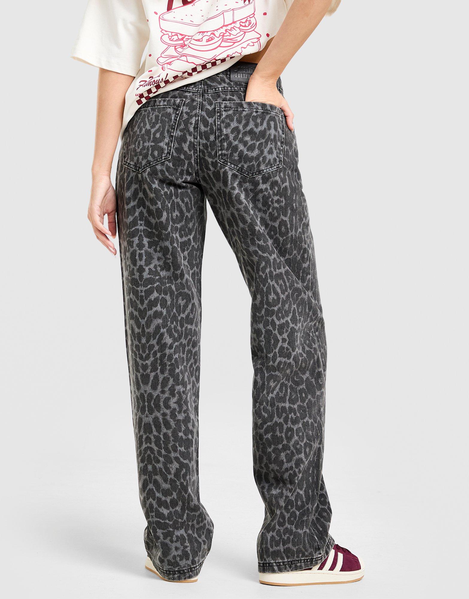 Jeansy damskie UNLIKE HUMANS SPODNIE LEOPARD JN ULHTW10210898 Szary