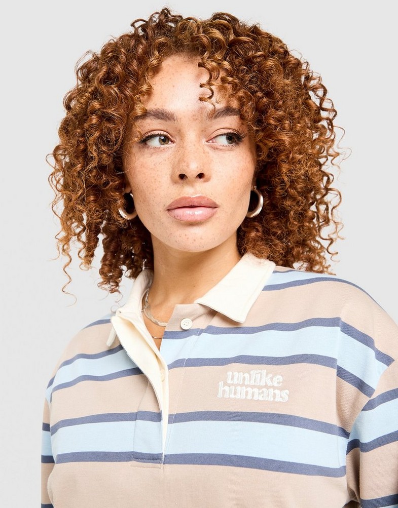 Жіночі футболки UNLIKE HUMANS ФУТБОЛКА STRIPE RUGBY TEE ULHTW10348012 Різнокольоровий