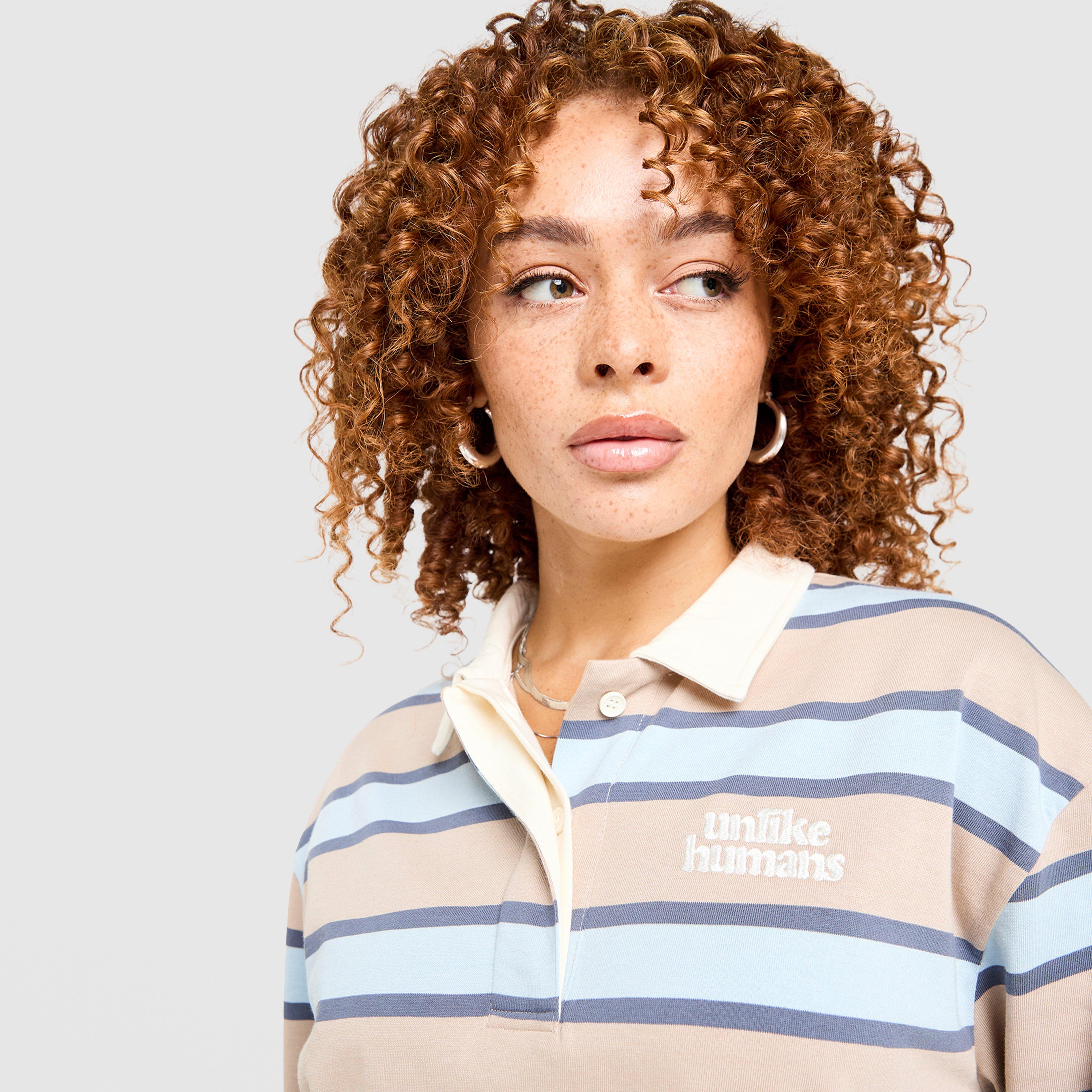 Női póló UNLIKE HUMANS PÓLÓ STRIPE RUGBY TEE