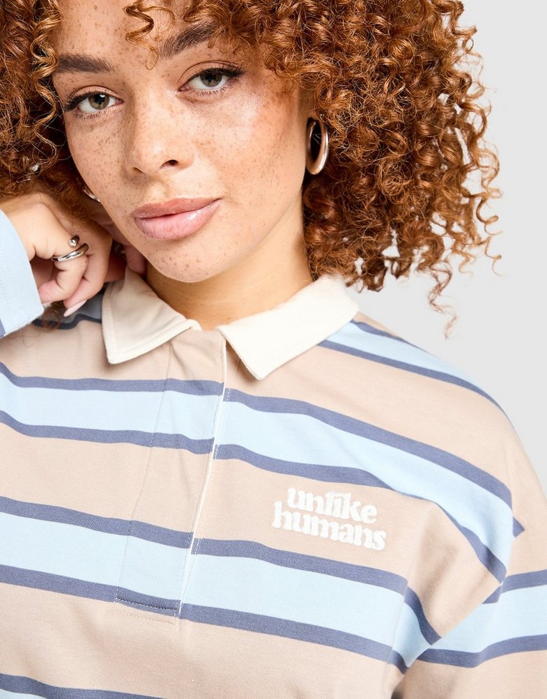 Жіночі футболки UNLIKE HUMANS ФУТБОЛКА STRIPE RUGBY TEE ULHTW10348012 Різнокольоровий