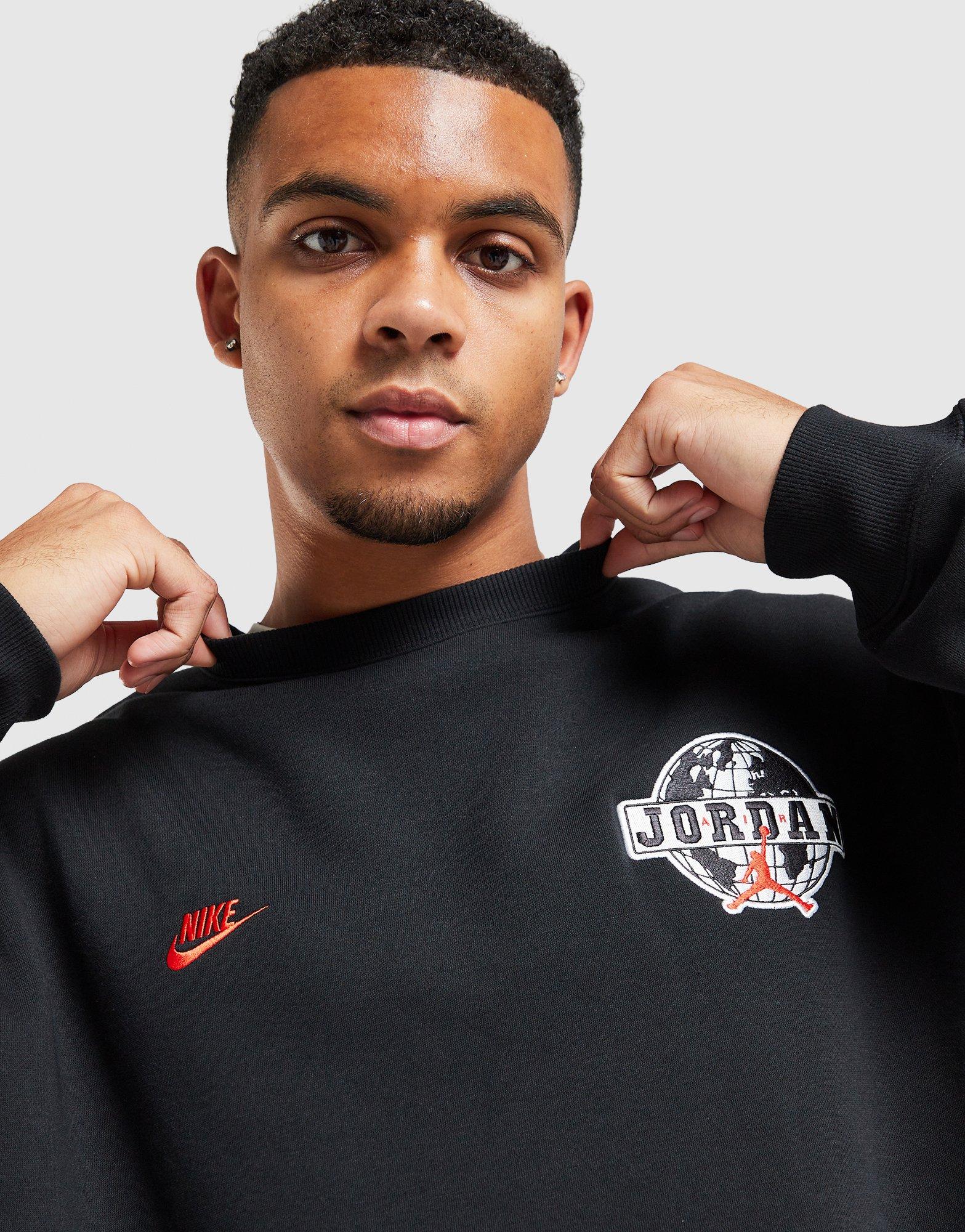 Bluză pentru bărbați JORDAN BLUZĂ M J BRK VT CREW BB IO9827-010 Negru