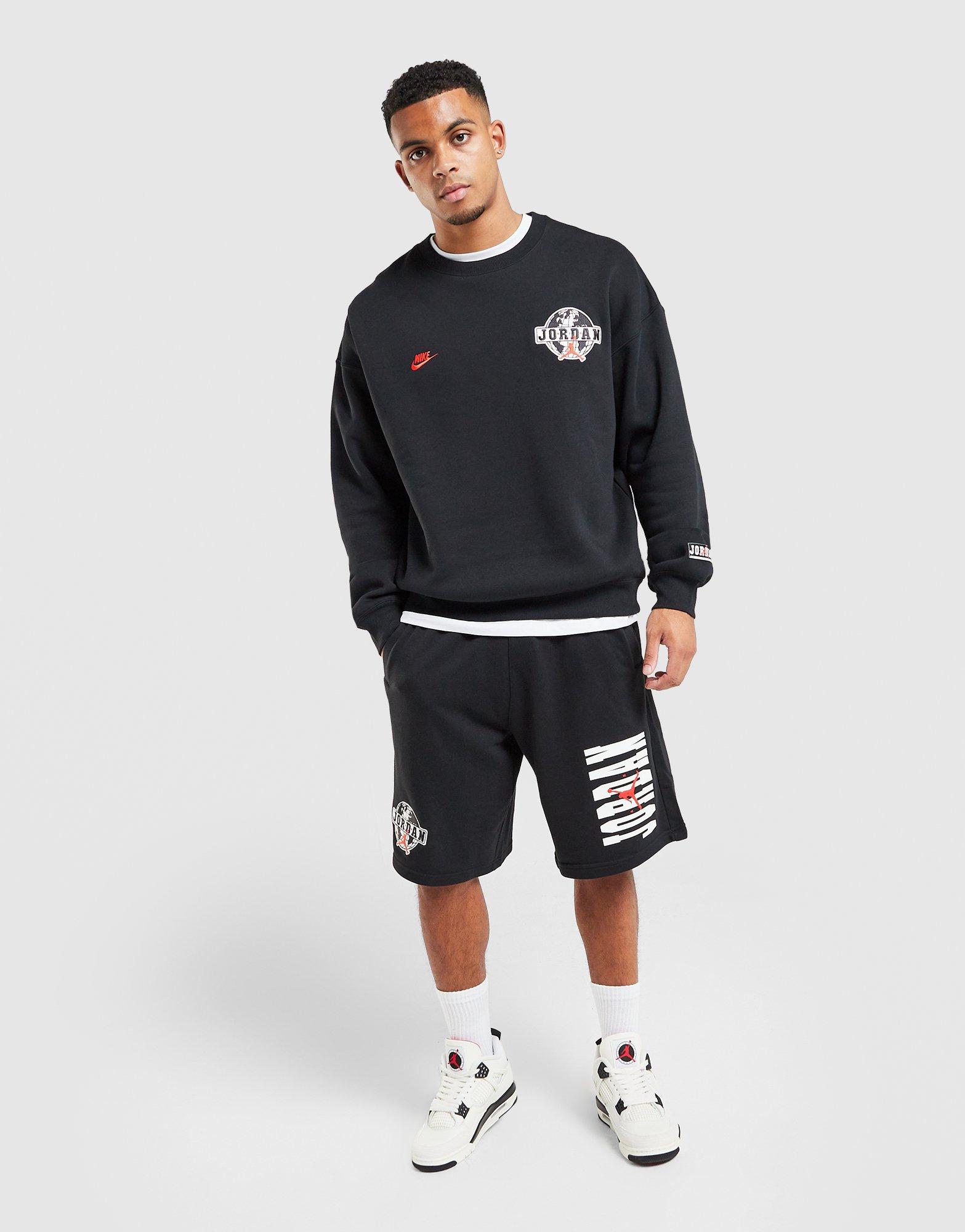 Bluză pentru bărbați JORDAN BLUZĂ M J BRK VT CREW BB IO9827-010 Negru