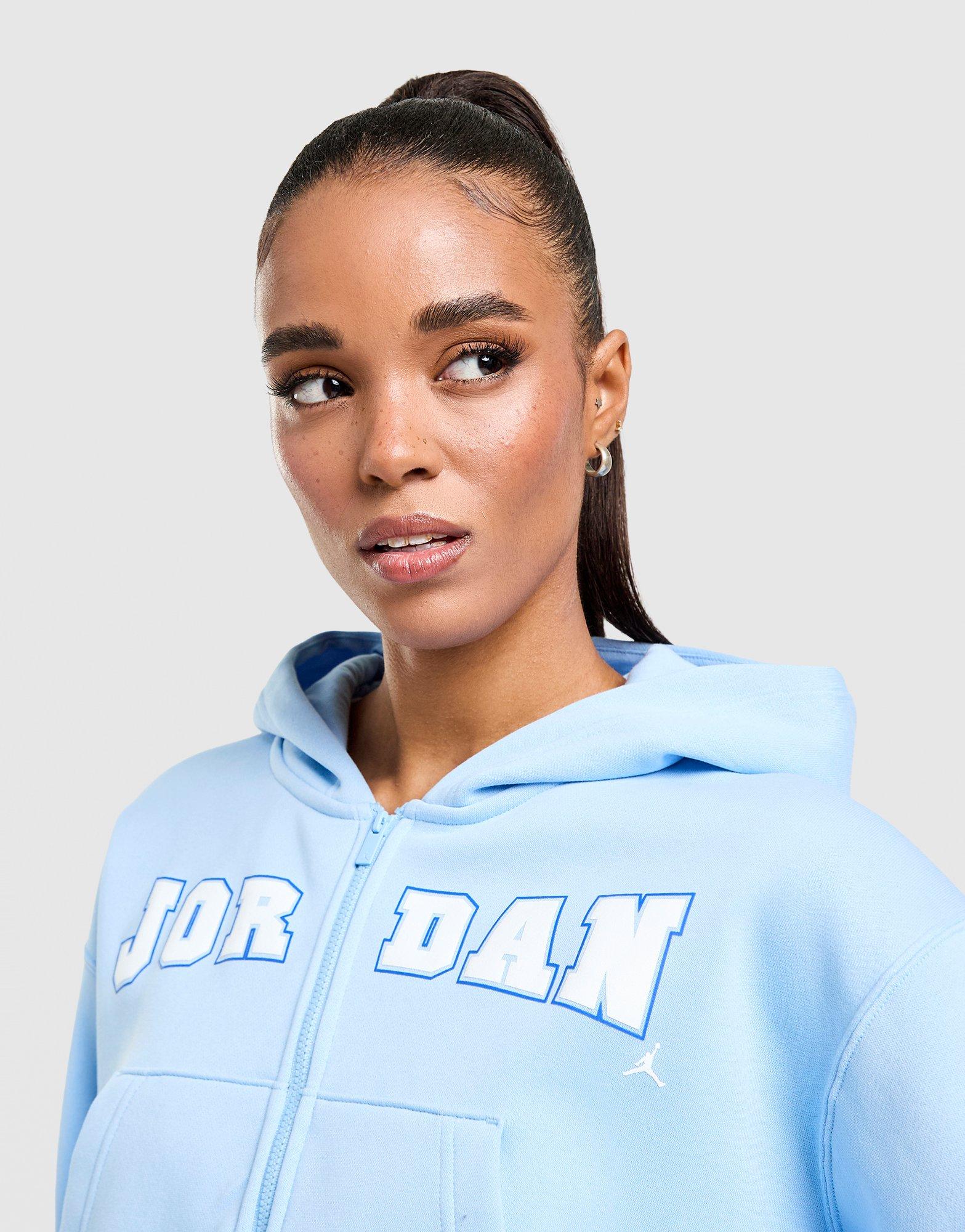 Női pulóver JORDAN PULÓVER CIPZÁRAS KAPUCNIS W J BRK FLC FZ IO1074-422 Kék