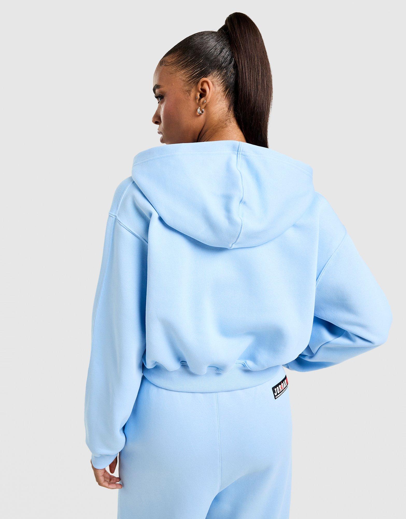 Női pulóver JORDAN PULÓVER CIPZÁRAS KAPUCNIS W J BRK FLC FZ IO1074-422 Kék