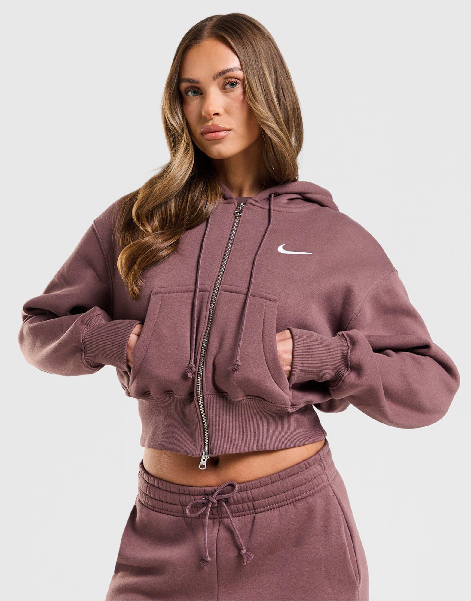 Bluza damska NIKE BLUZA ROZPINANA Z KAPTUREM W NSW PHNX FLC CRP HV2426-502 Brązowy