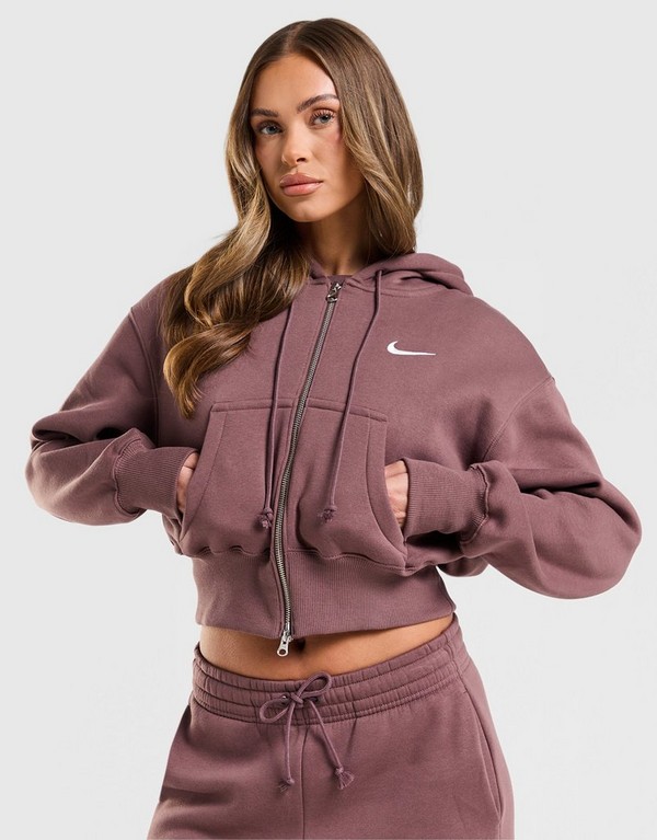 Nike Bluza Rozpinana Z Kapturem W Nsw Phnx Flc Crp - obrazek 3