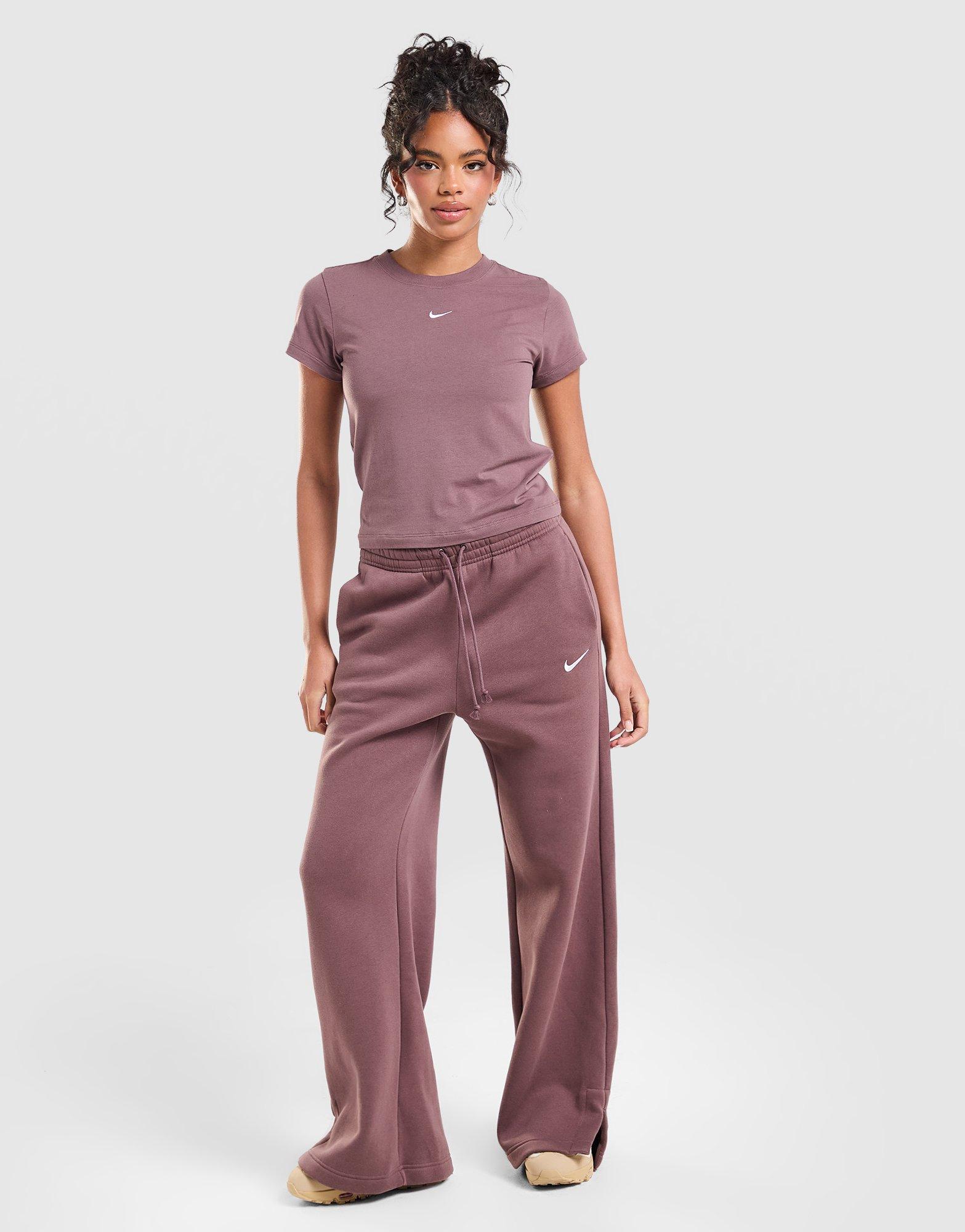 NIKE SPODNIE W NSW PHNX FLC HR PANT WIDE 2 IH1011-502 Brązowy