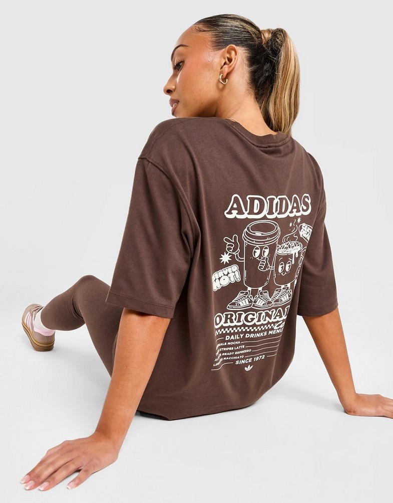 Жіночі футболки ADIDAS ФУТБОЛКА COFFEE CLUB TEE BRWN KV1587 Коричневий