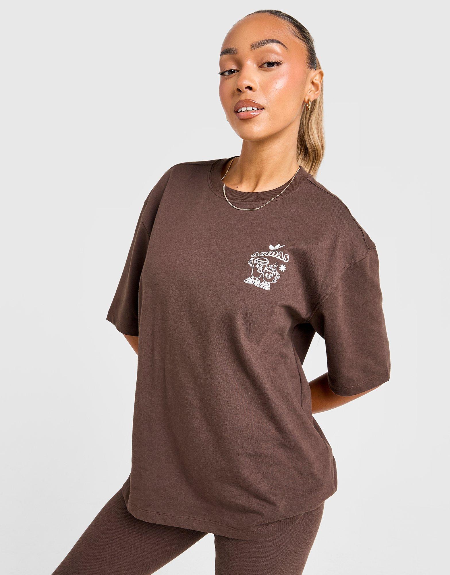 Жіночі футболки ADIDAS ФУТБОЛКА COFFEE CLUB TEE BRWN KV1587 Коричневий