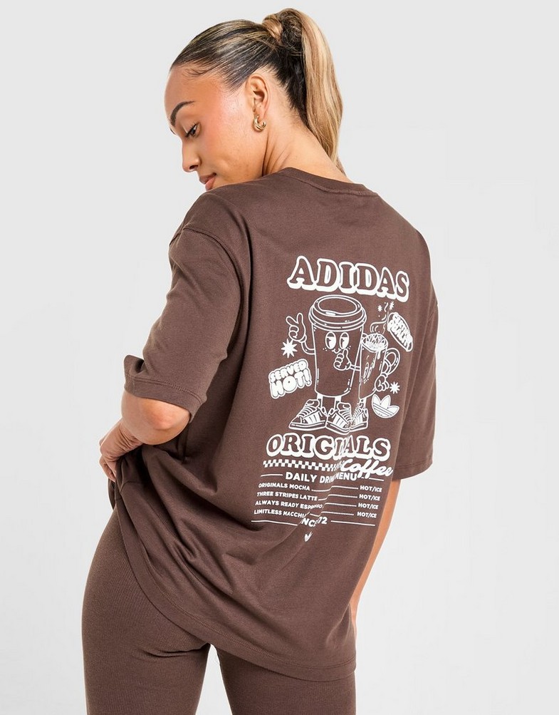 Жіночі футболки ADIDAS ФУТБОЛКА COFFEE CLUB TEE BRWN KV1587 Коричневий
