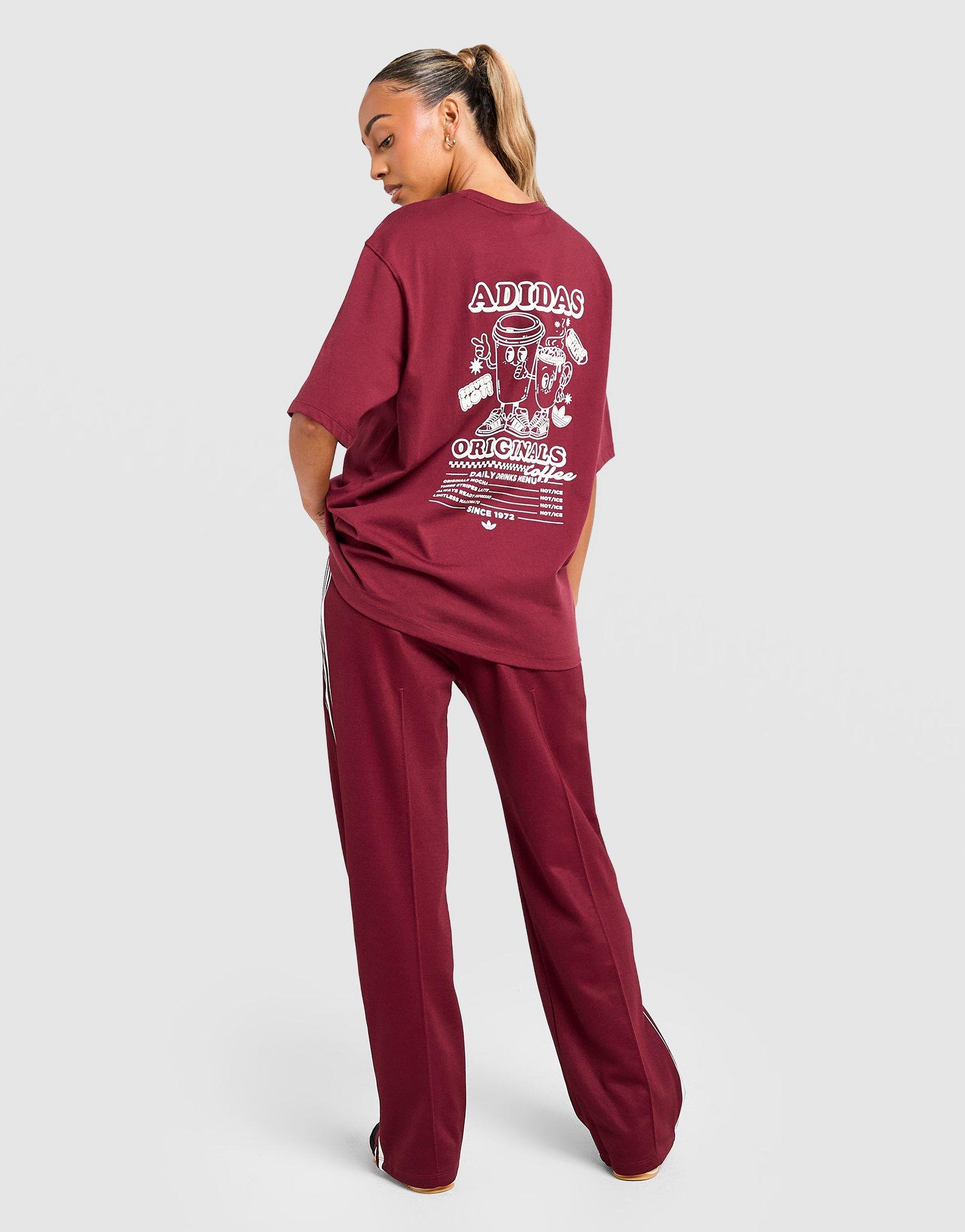 Dámske tričko ADIDAS TRIČKO COFFEE CLUB TEE BURG KV1588 Bordová