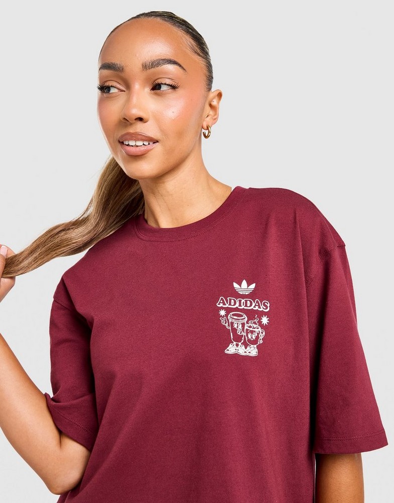 Жіночі футболки ADIDAS ФУТБОЛКА COFFEE CLUB TEE BURG KV1588 Бордовий