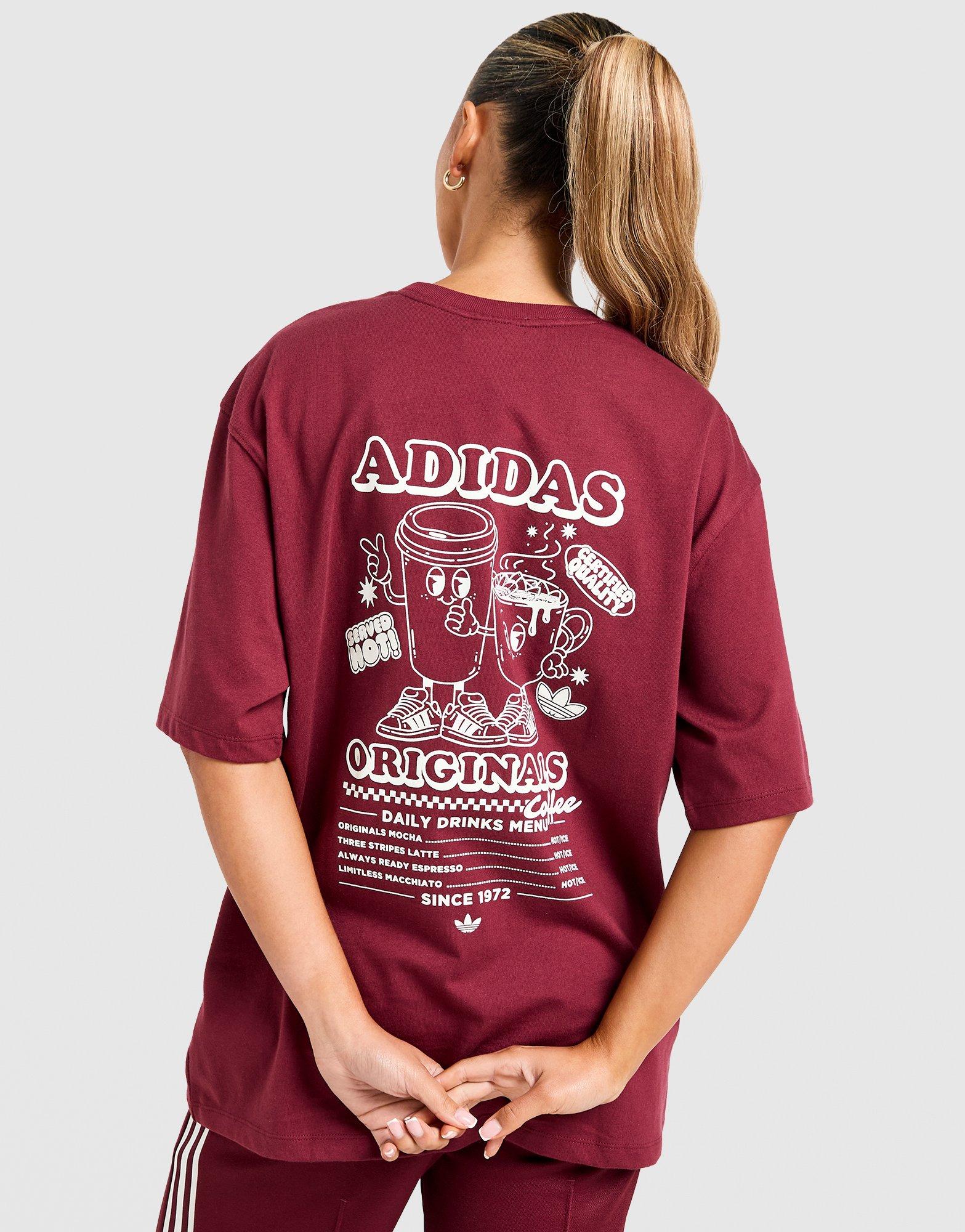 Dámske tričko ADIDAS TRIČKO COFFEE CLUB TEE BURG KV1588 Bordová