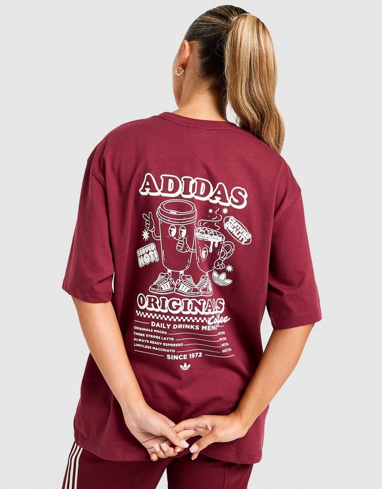 Жіночі футболки ADIDAS ФУТБОЛКА COFFEE CLUB TEE BURG KV1588 Бордовий