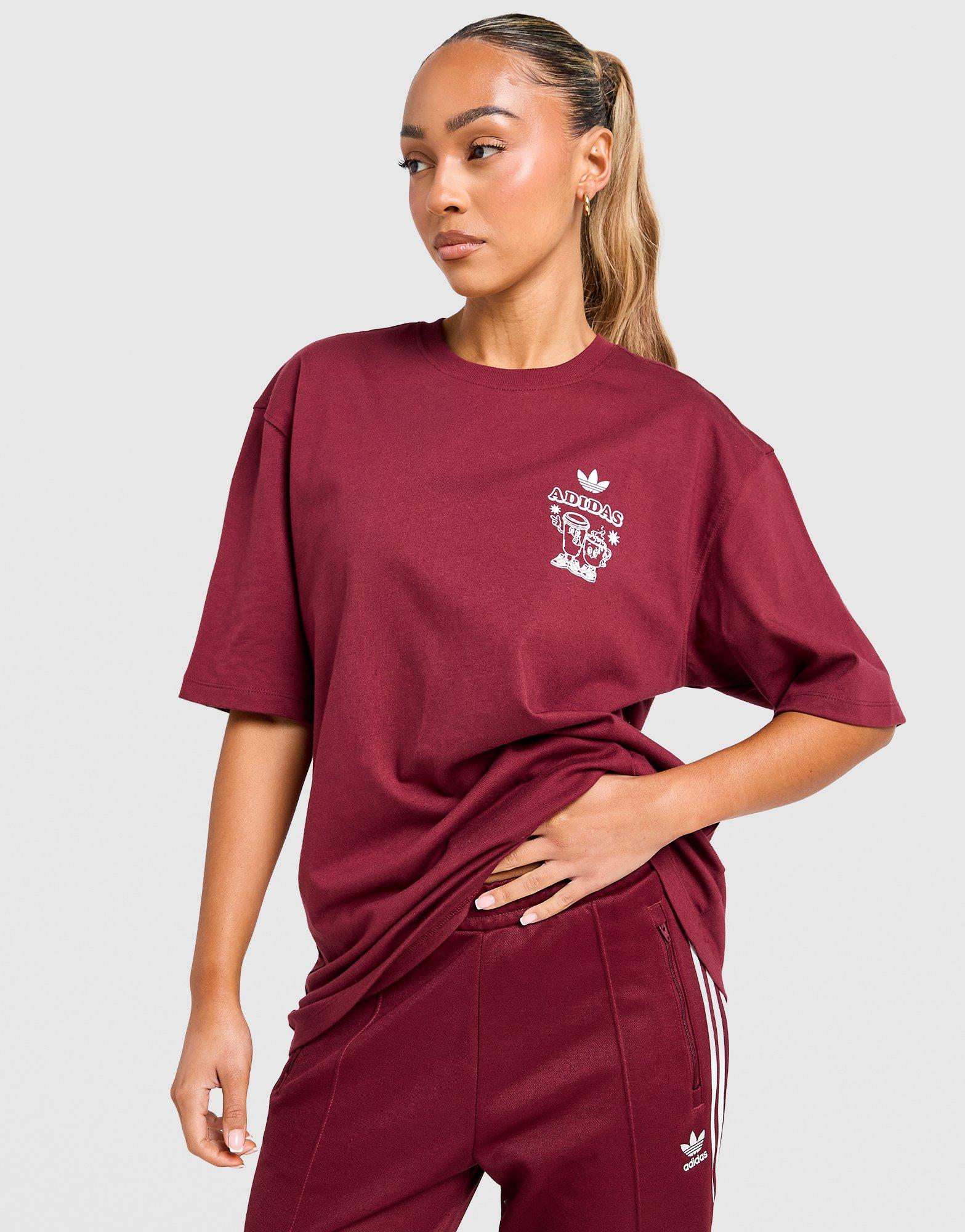 Dámske tričko ADIDAS TRIČKO COFFEE CLUB TEE BURG KV1588 Bordová