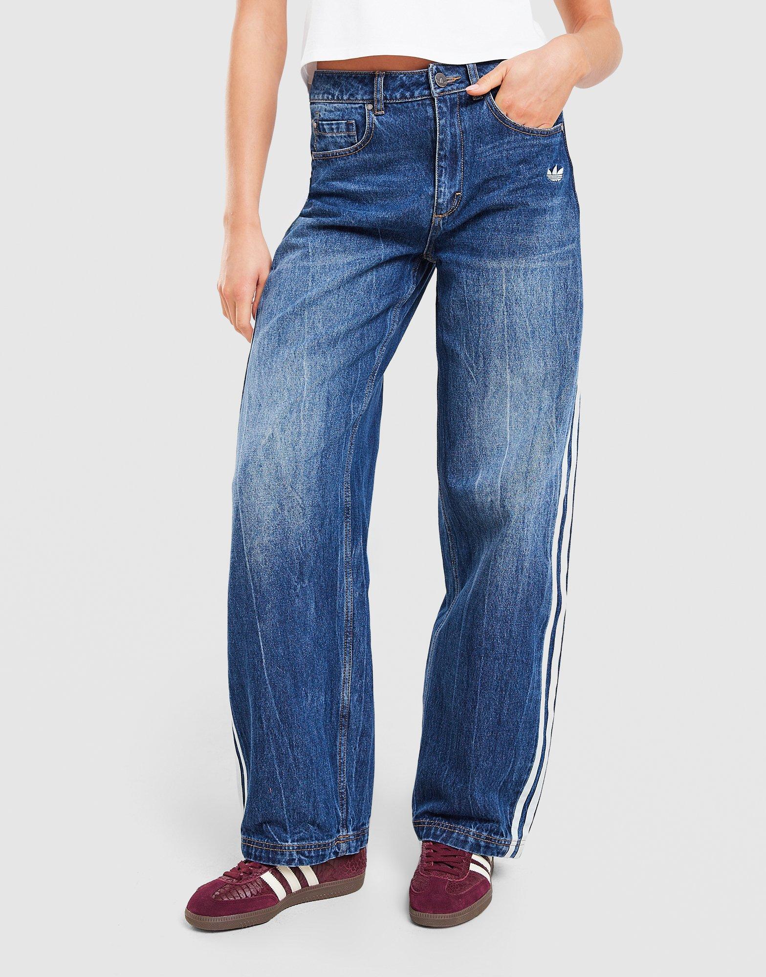 Jeansy damskie ADIDAS SPODNIE VINTAGE DAD JEANS KW2094 Niebieski