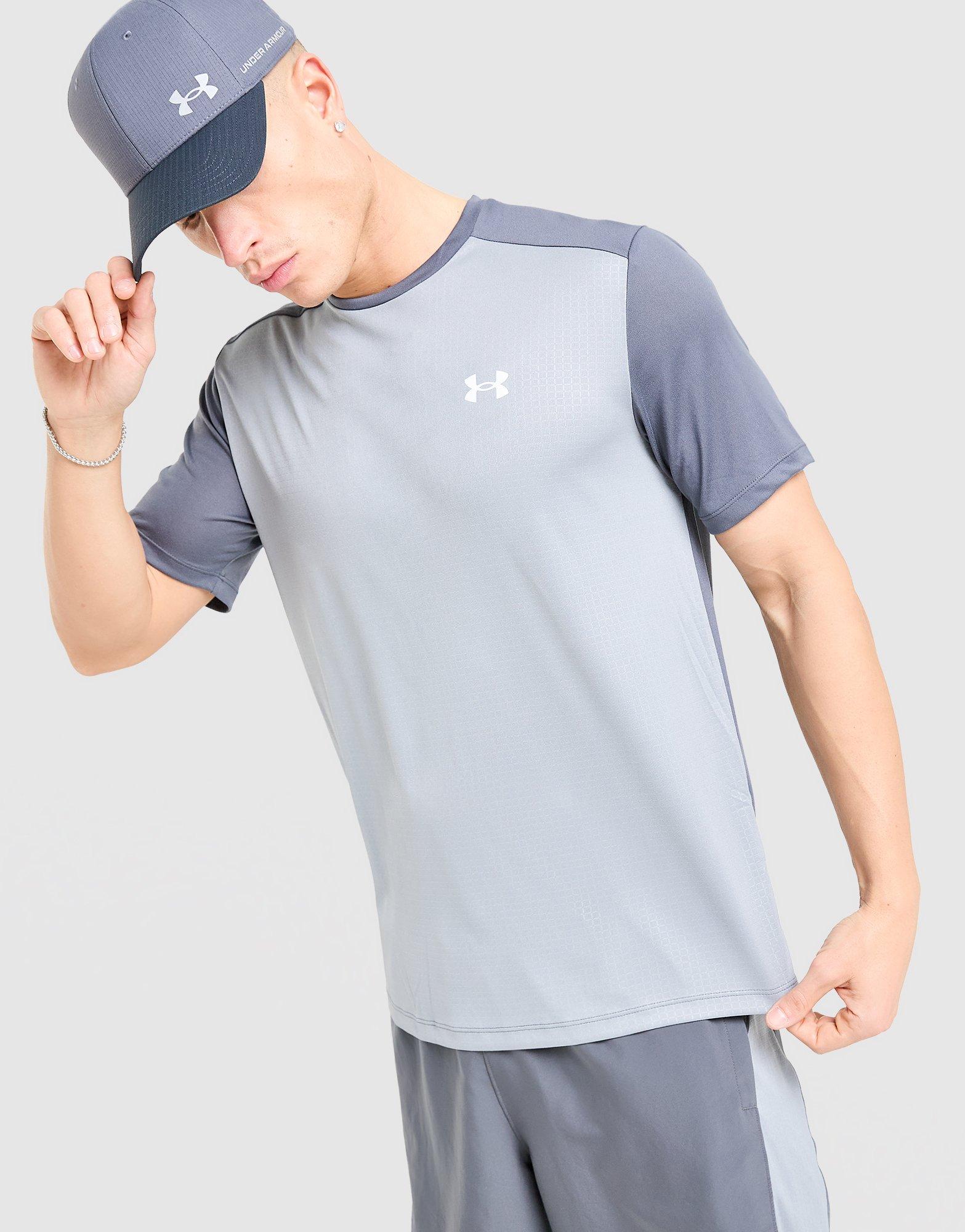 Koszulka, t-shirt męski UNDER ARMOUR T-SHIRT TECH EMBOSS BLOCKED SS 6013156-035 Szary