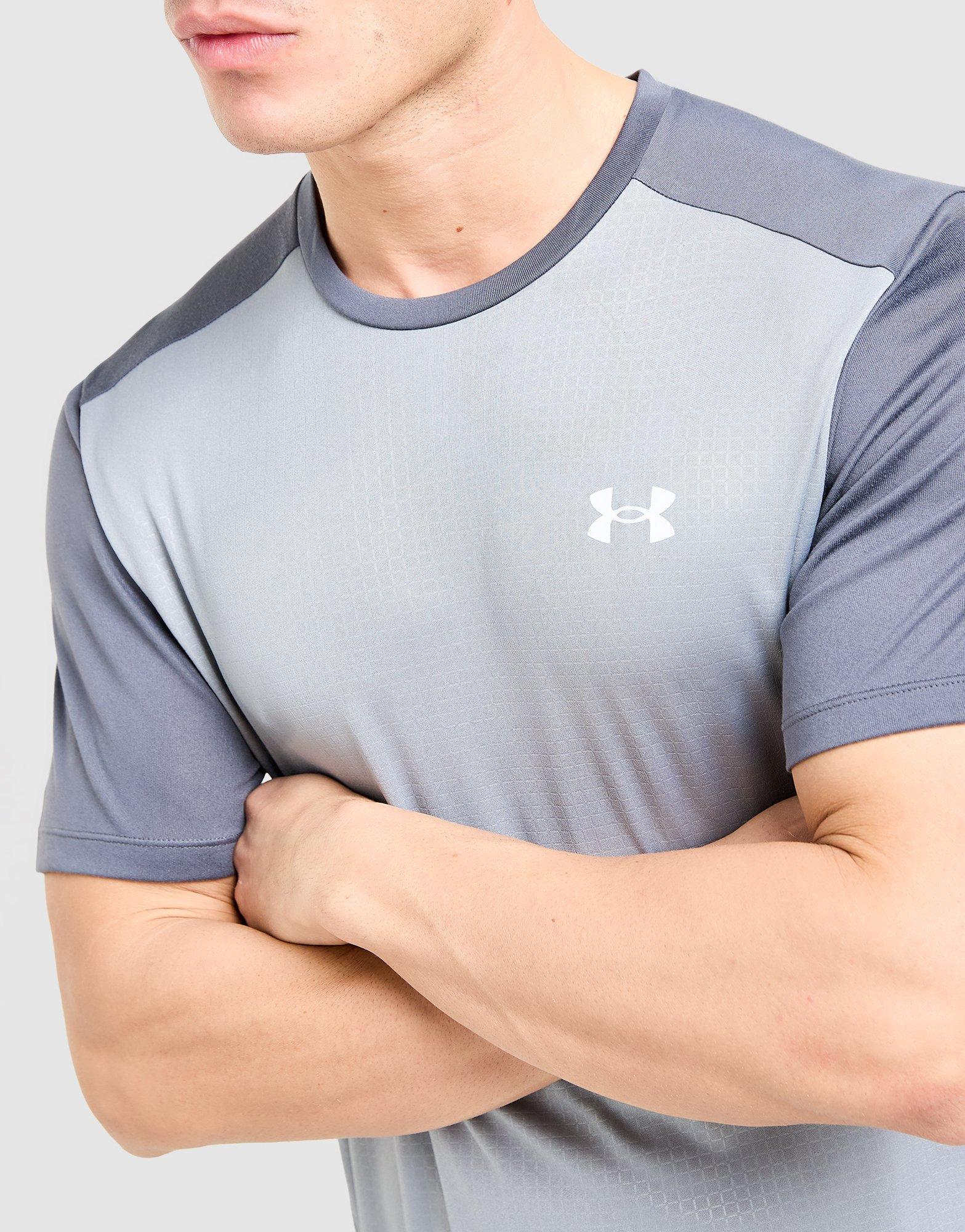 Koszulka, t-shirt męski UNDER ARMOUR T-SHIRT TECH EMBOSS BLOCKED SS 6013156-035 Szary