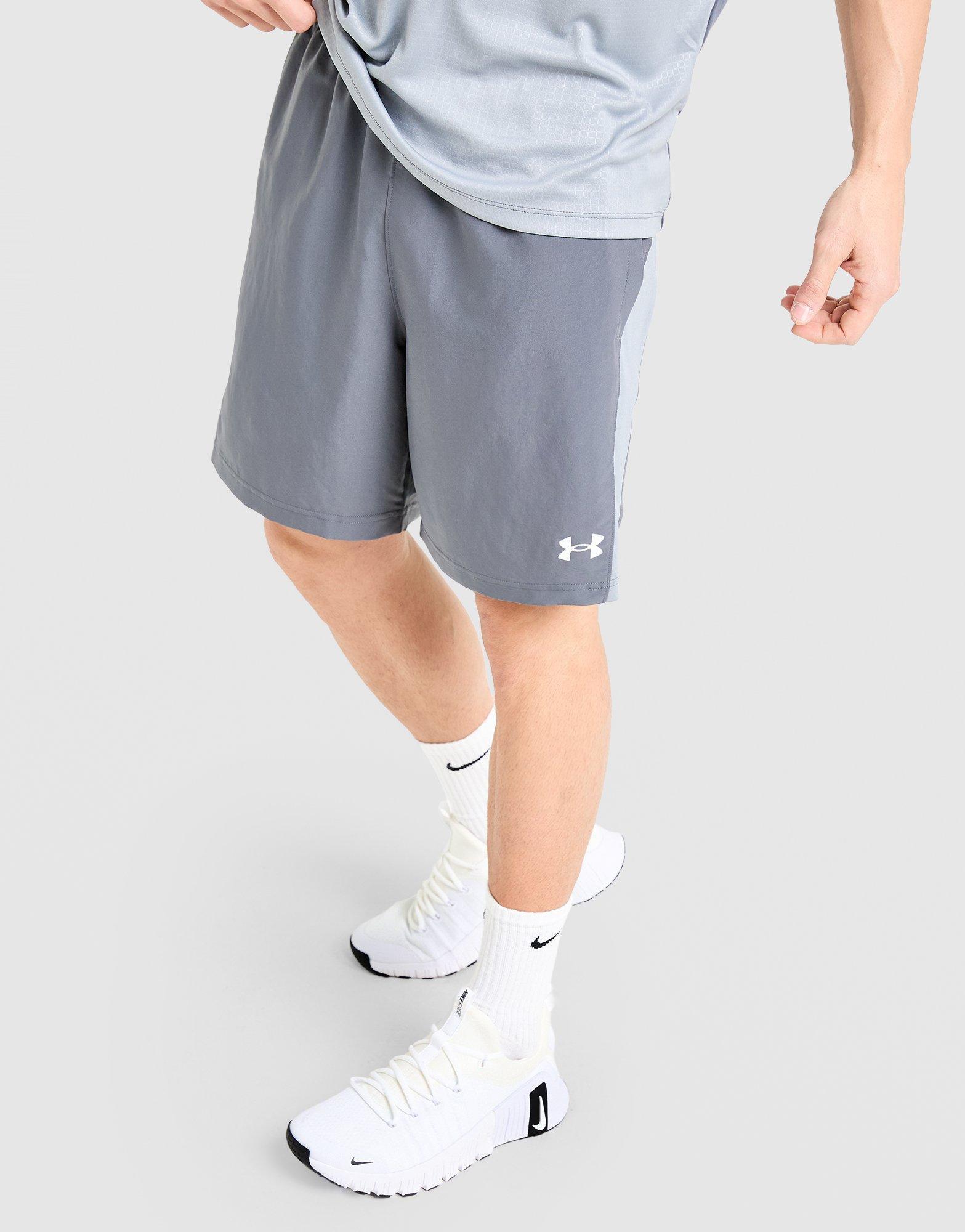 Krótkie spodenki, szorty męskie UNDER ARMOUR SZORTY WOVEN BLOCKED SHORTS 6013157-025 Szary