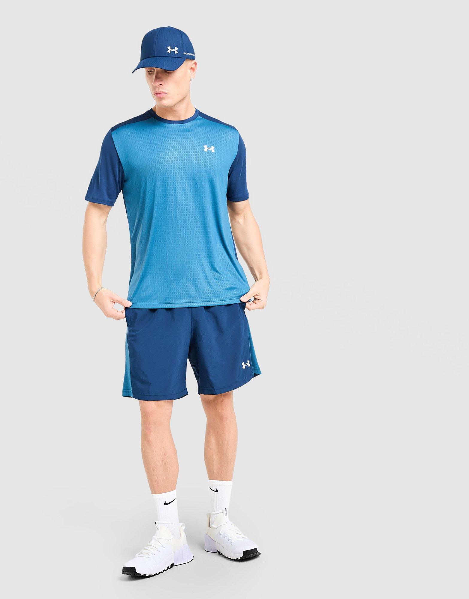 Pánske tričko UNDER ARMOUR TRIČKO TECH EMBOSS BLOCKED SS 6013156-498 Modrá