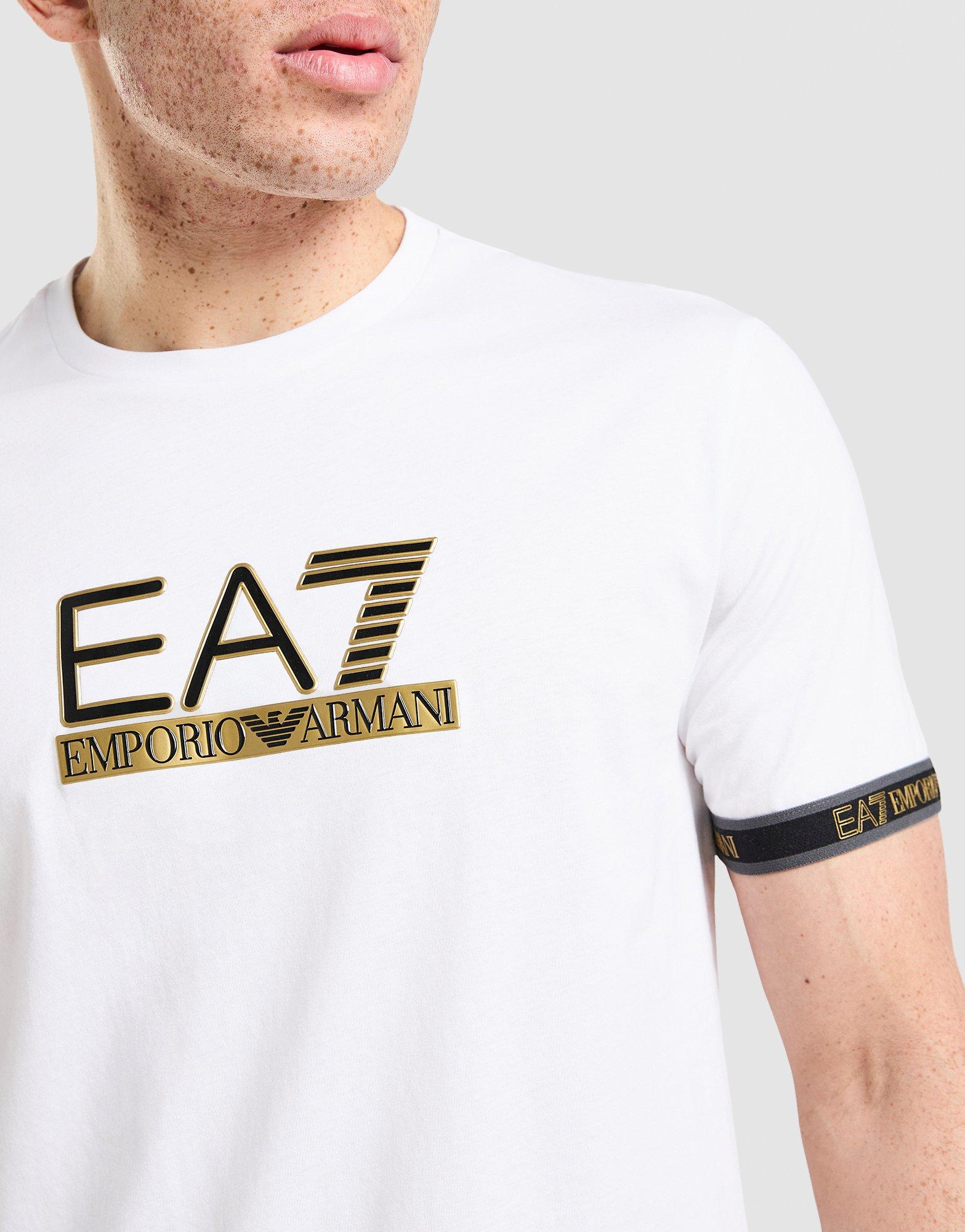 Koszulka, t-shirt męski EMPORIO ARMANI 7 T-SHIRT TAPE AF125037M001985U0002 Biały