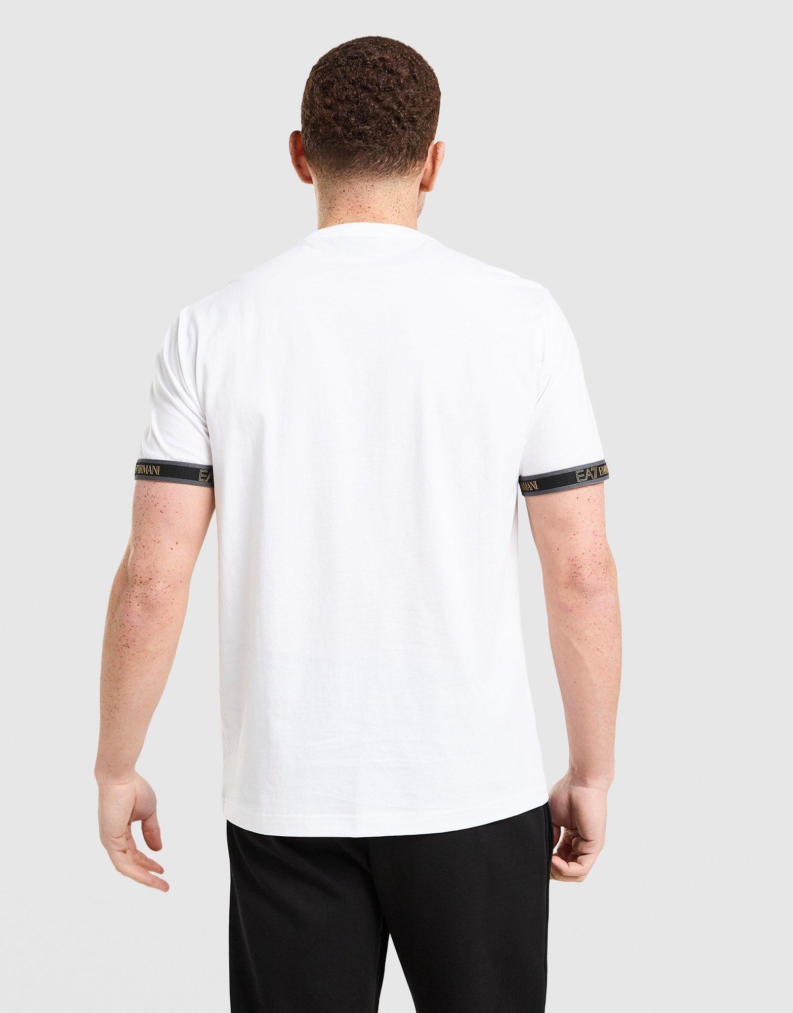 Koszulka, t-shirt męski EMPORIO ARMANI 7 T-SHIRT TAPE AF125037M001985U0002 Biały