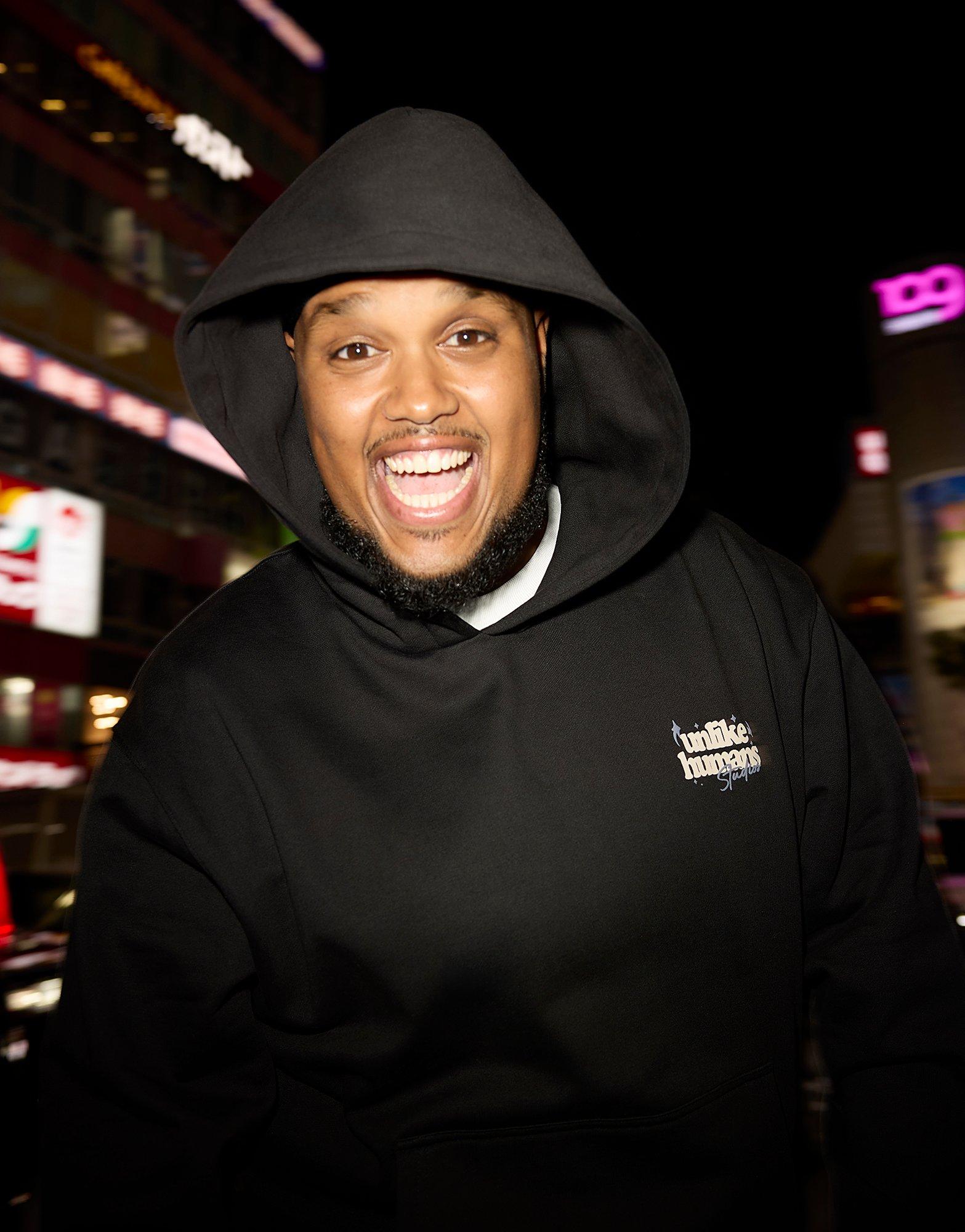 Unlike Humans Bluza Z Kapturem Crafted Hd Blk-Blk