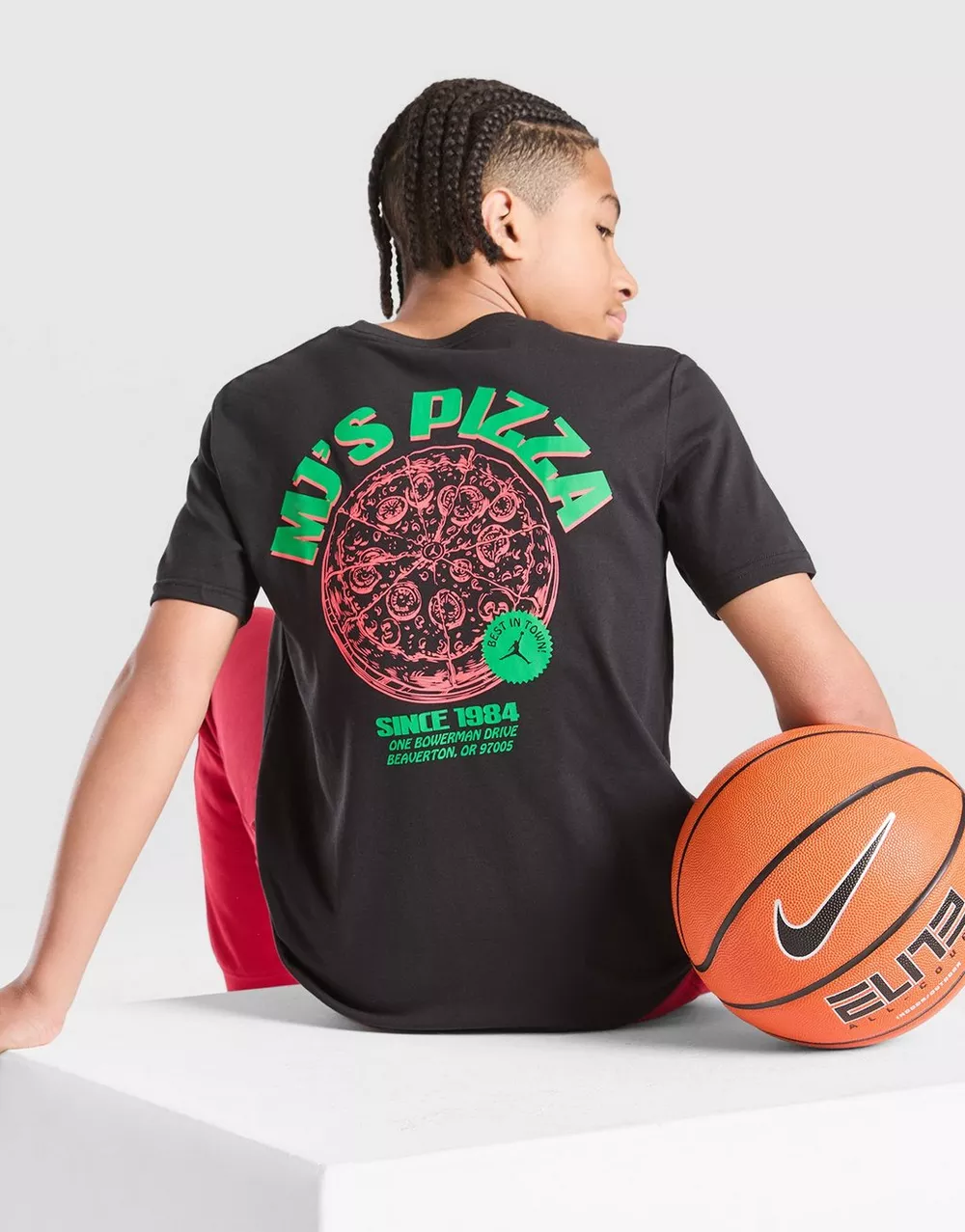 NikeHad JORDAN ФУТБОЛКА JRD PIZZA TEE BLK/GRN, фото 1 з 5