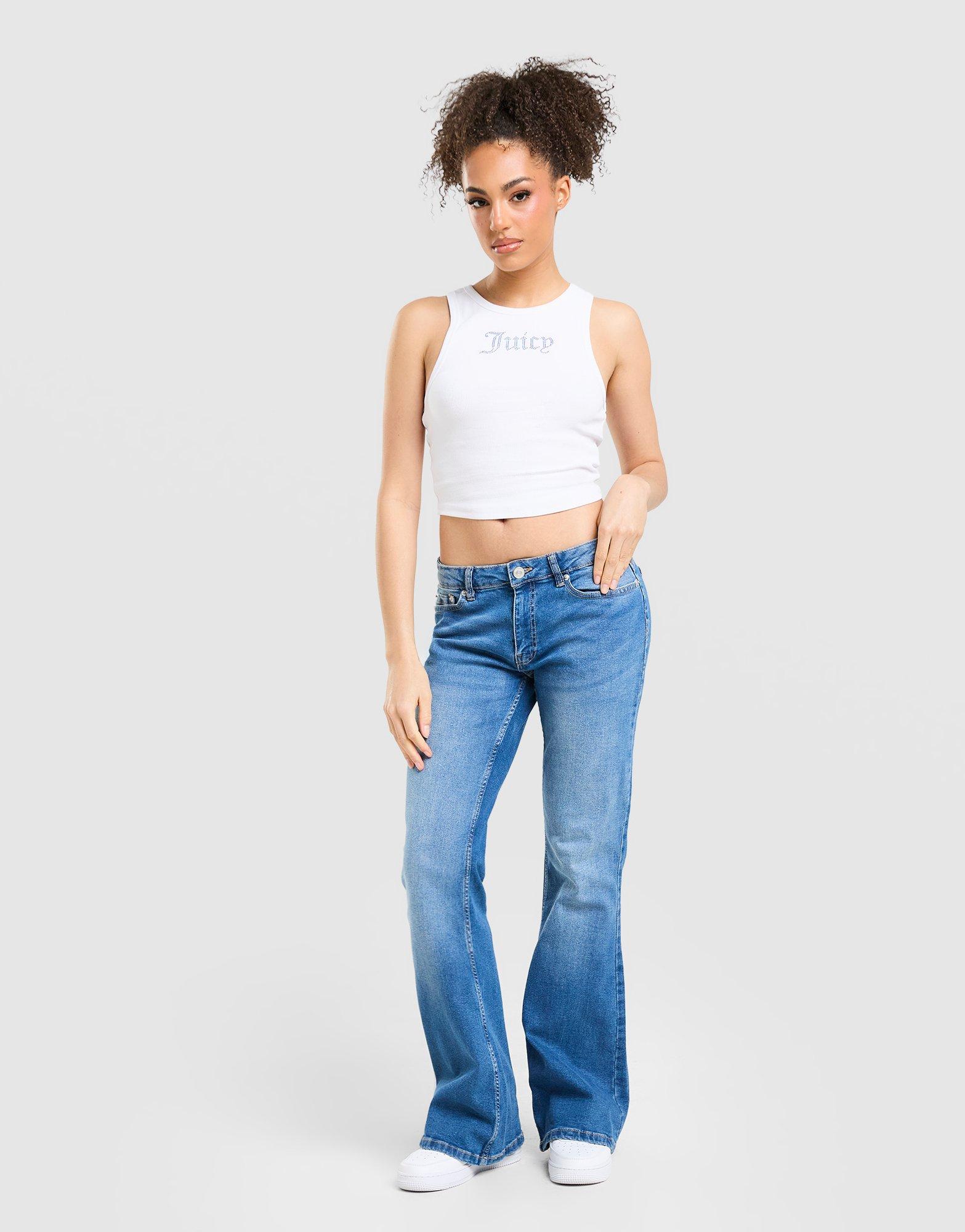 JUICY COUTURE TOP JD RIB BLUE DIA VEST JCJDW518117 Biały